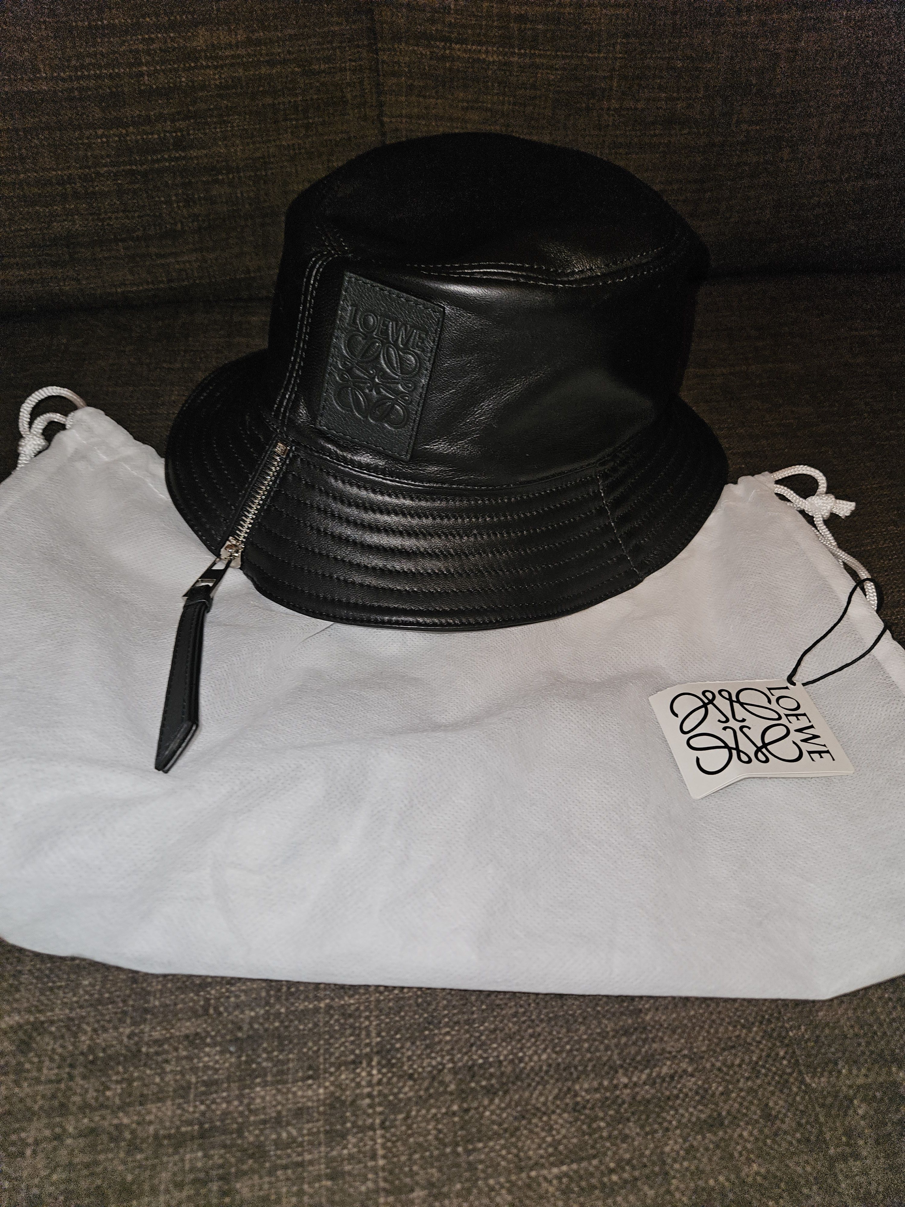 Loewe LOEWE Leather Logo Bucket Hat Size ONE SIZE - 7 Thumbnail