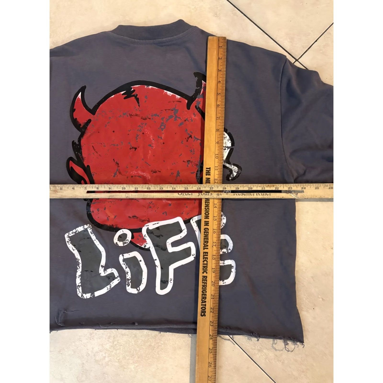 Vintage Bkeys Shirt Mens Large Gray Long Sleeve Devil Graphic Distressed Raw Hem Grunge Size US L / EU 52-54 / 3 - 7 Thumbnail