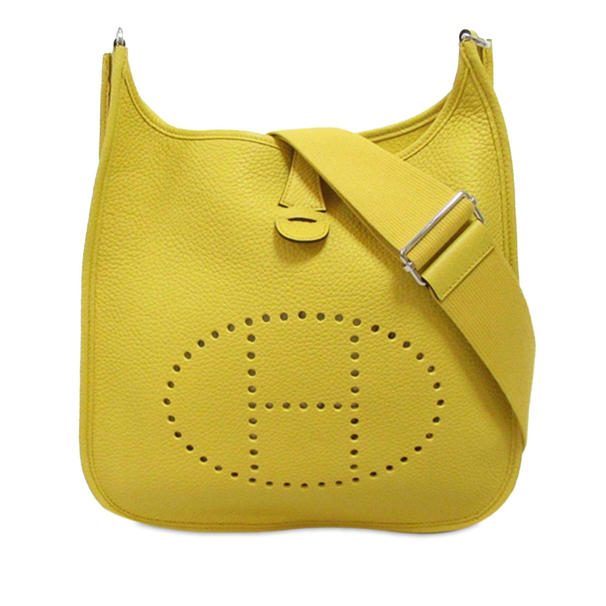 image of Hermes Clemence Evelyne Iii Pm Crossbody Bag in Yellow, Women's
