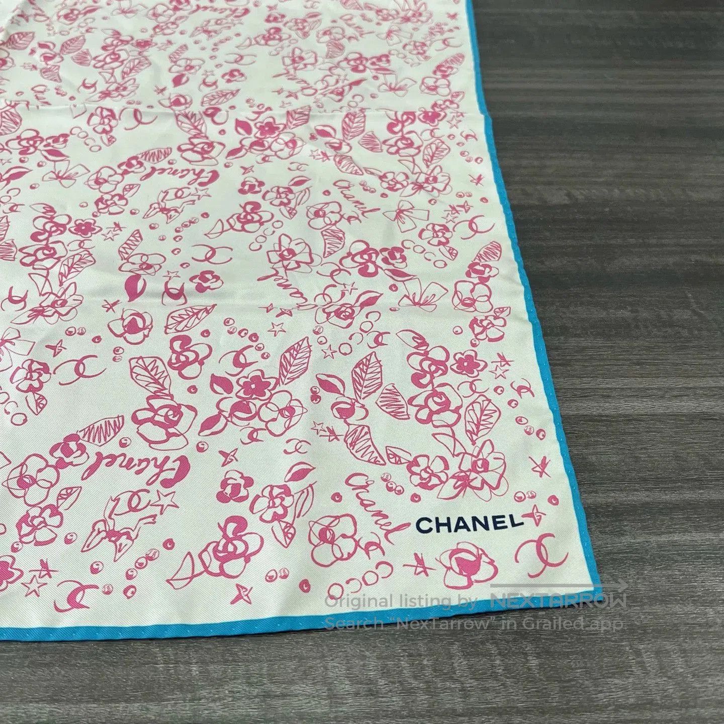 Chanel Chanel Pink Floral Silk Scarf. Size ONE SIZE - 2 Thumbnail