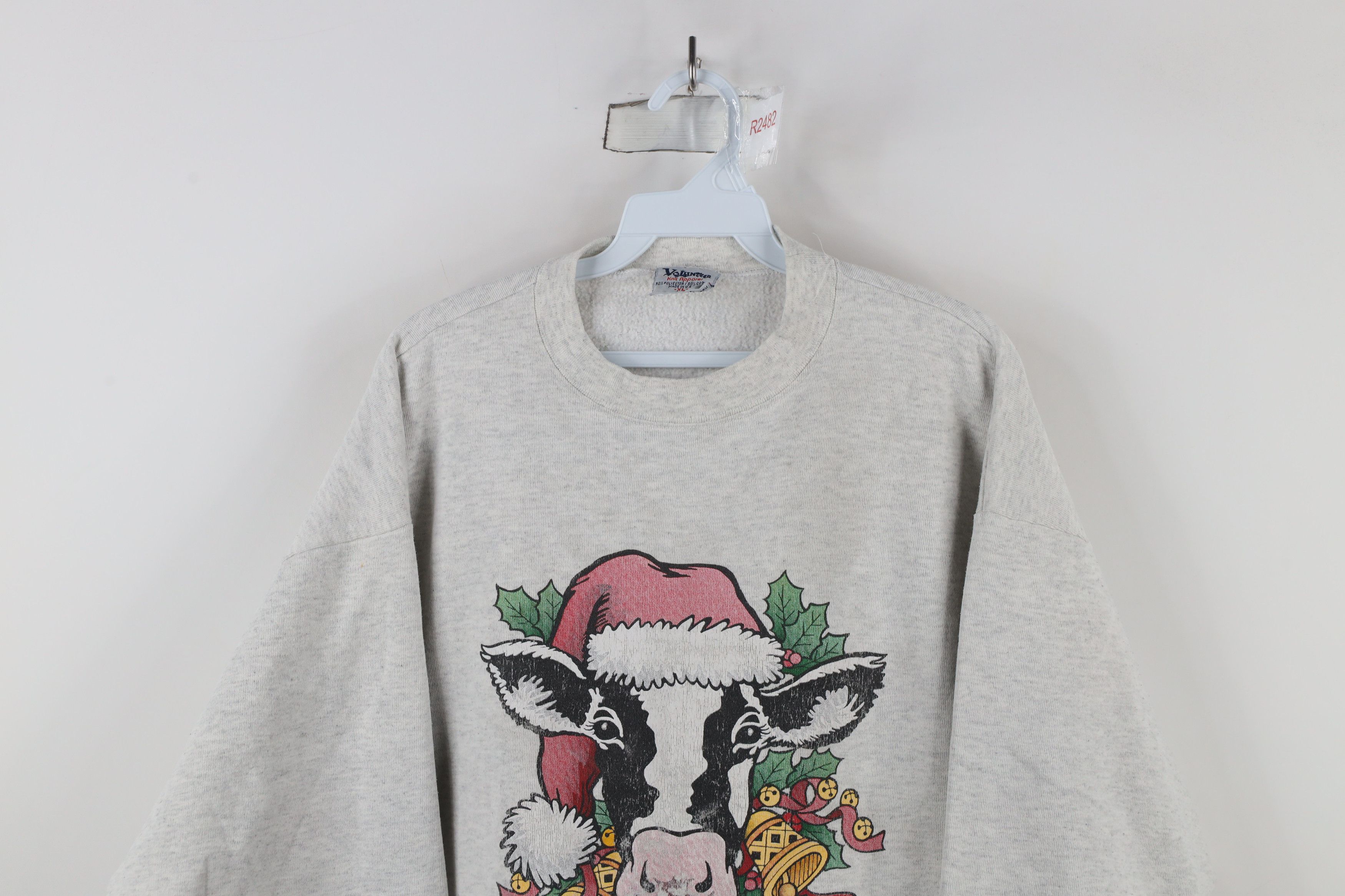 Vintage Vintage 90s Streetwear Christmas Dairy Cow Sweatshirt USA Size XL / US 12-14 / IT 48-50 - 2 Thumbnail