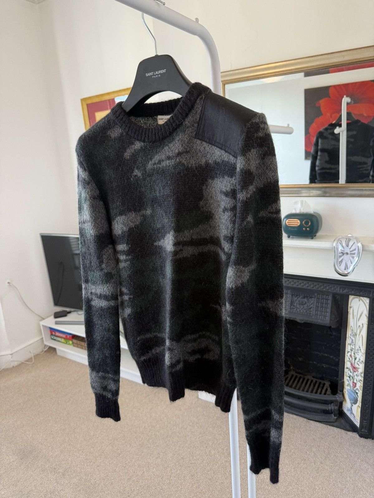 Hedi Slimane × Saint Laurent Paris FW16 Saint Laurent Camo Mohair Sweater Size US XS / EU 42 / 0 - 3 Thumbnail
