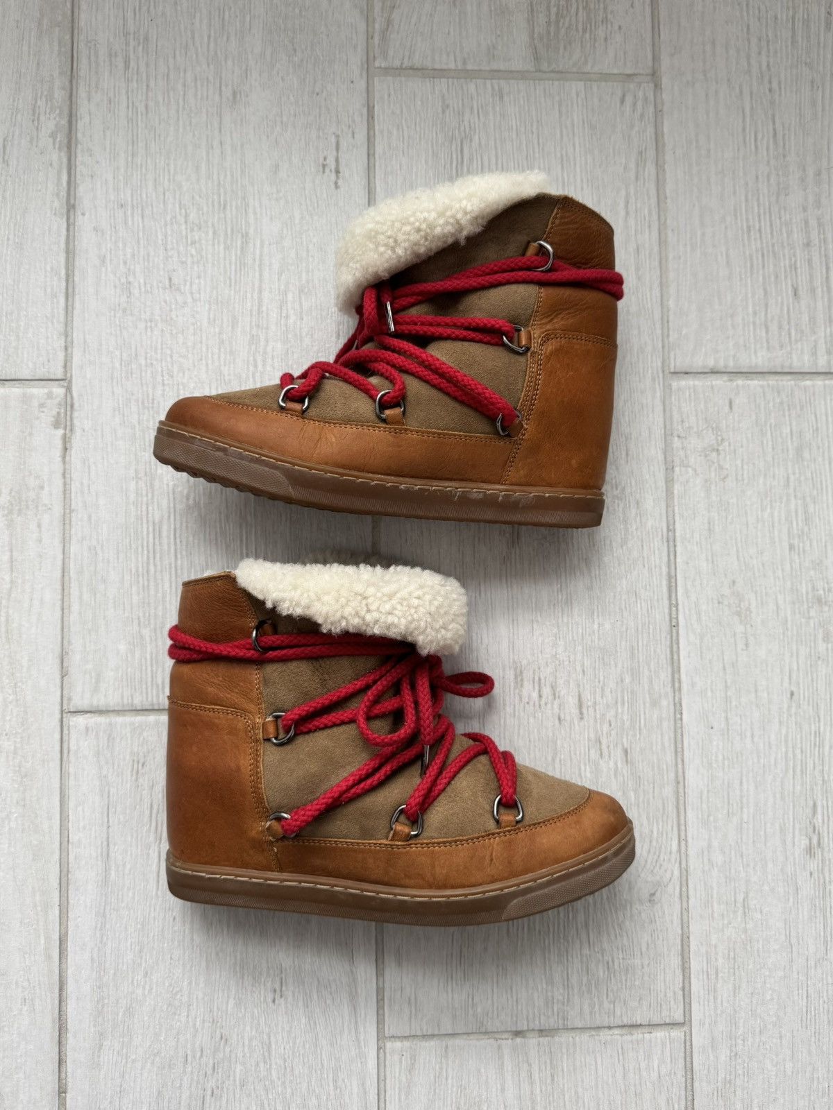 Isabel Marant Isabel Marant Nowles Wedge Snow Boots | Shearling & Leather Size US 9.5 / IT 39.5 - 11 Thumbnail