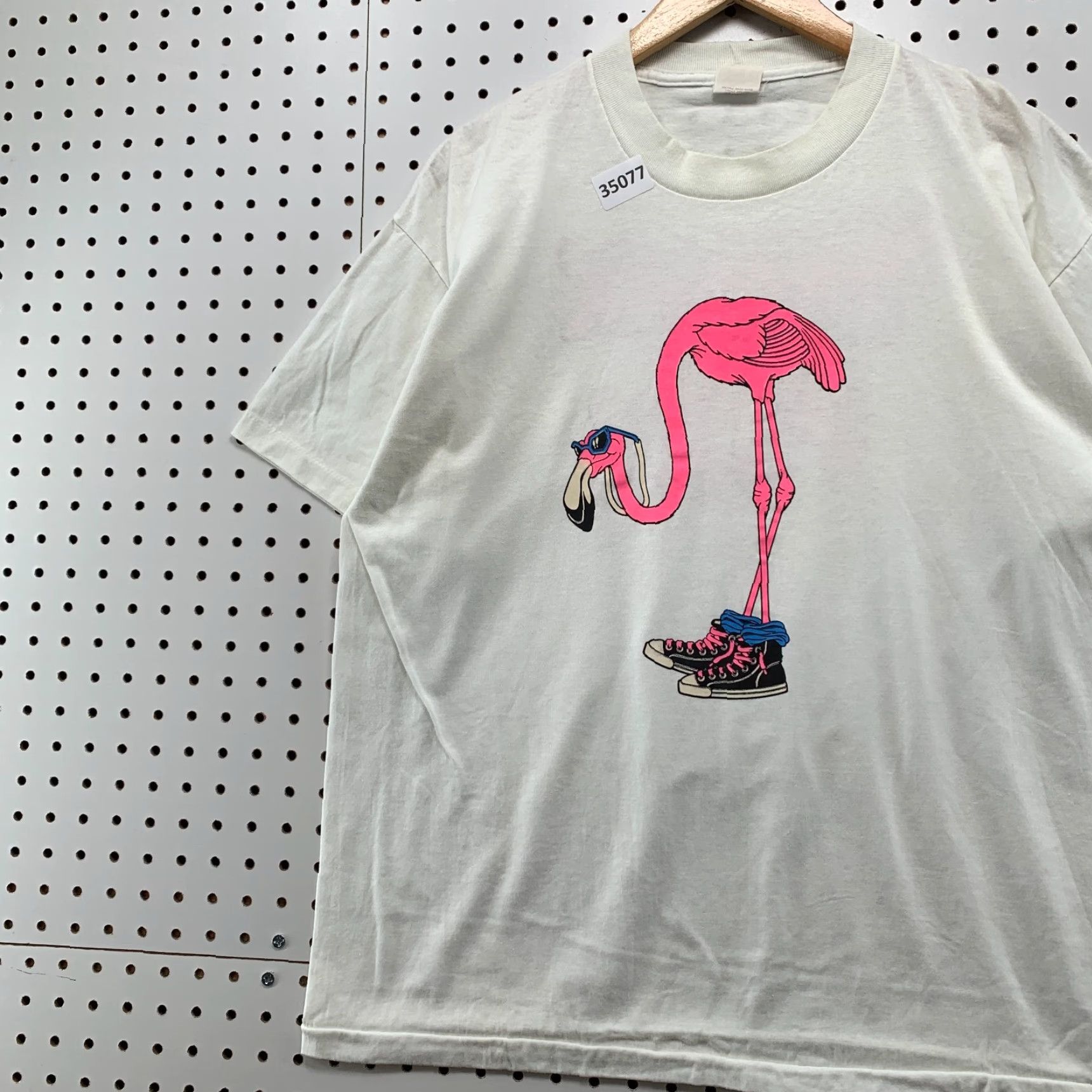 Pinko VINTAGE Flamingo Shirt Mens XL Pink 80s Crew Neck Think Pink Made USA 22x28 80s Bird Size US XL / EU 56 / 4 - 4 Thumbnail