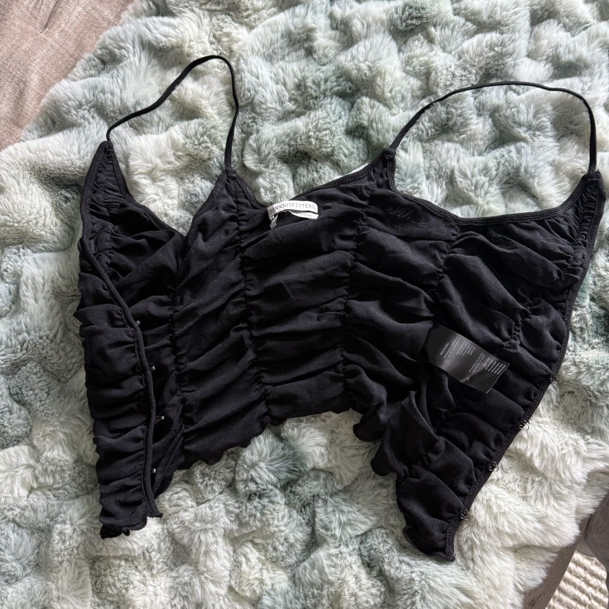 Urban Outfitters Urban Outfitters Black Mesh Corset Cami Tank Top | Small Size S / US 4 / IT 40 - 2 Thumbnail