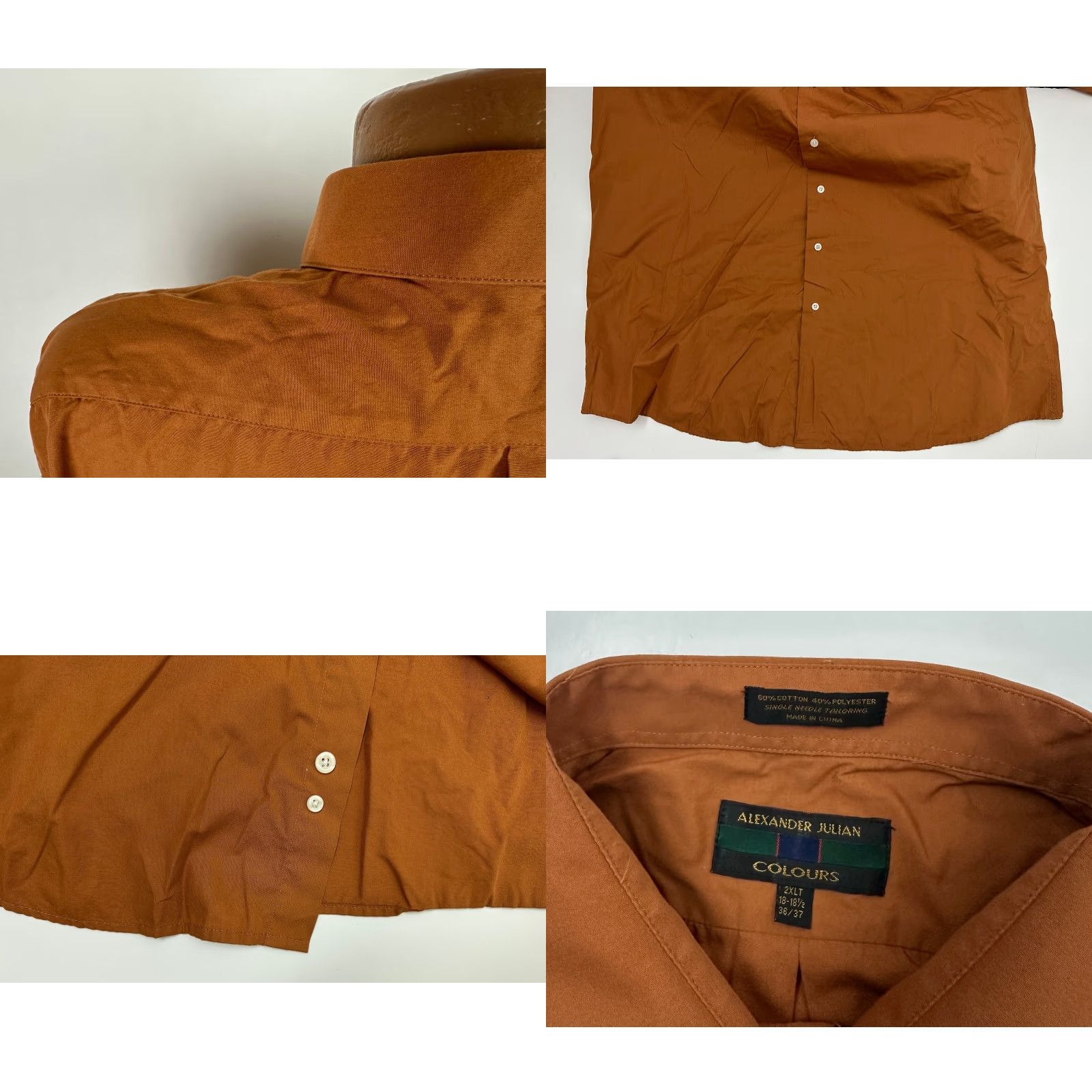 Alexander Julian Vintage Alexander Julian Shirt Men 90s Burnt Orange Button Up XXL TALL Minimal Size US XXL / EU 58 / 5 - 8 Thumbnail