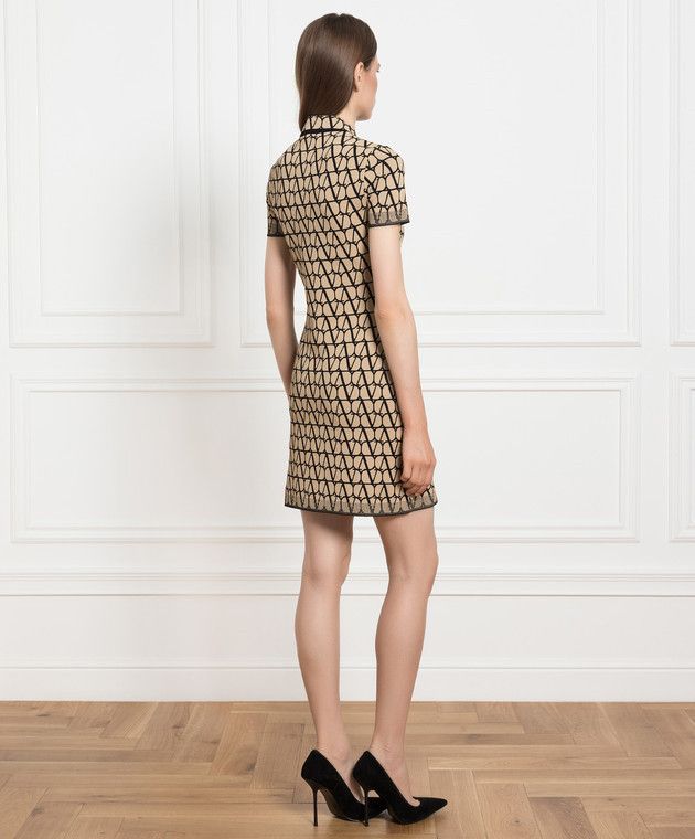 Valentino os11x0724 Mini Dress in Beige/Black Size M / US 6-8 / IT 42-44 - 4 Thumbnail