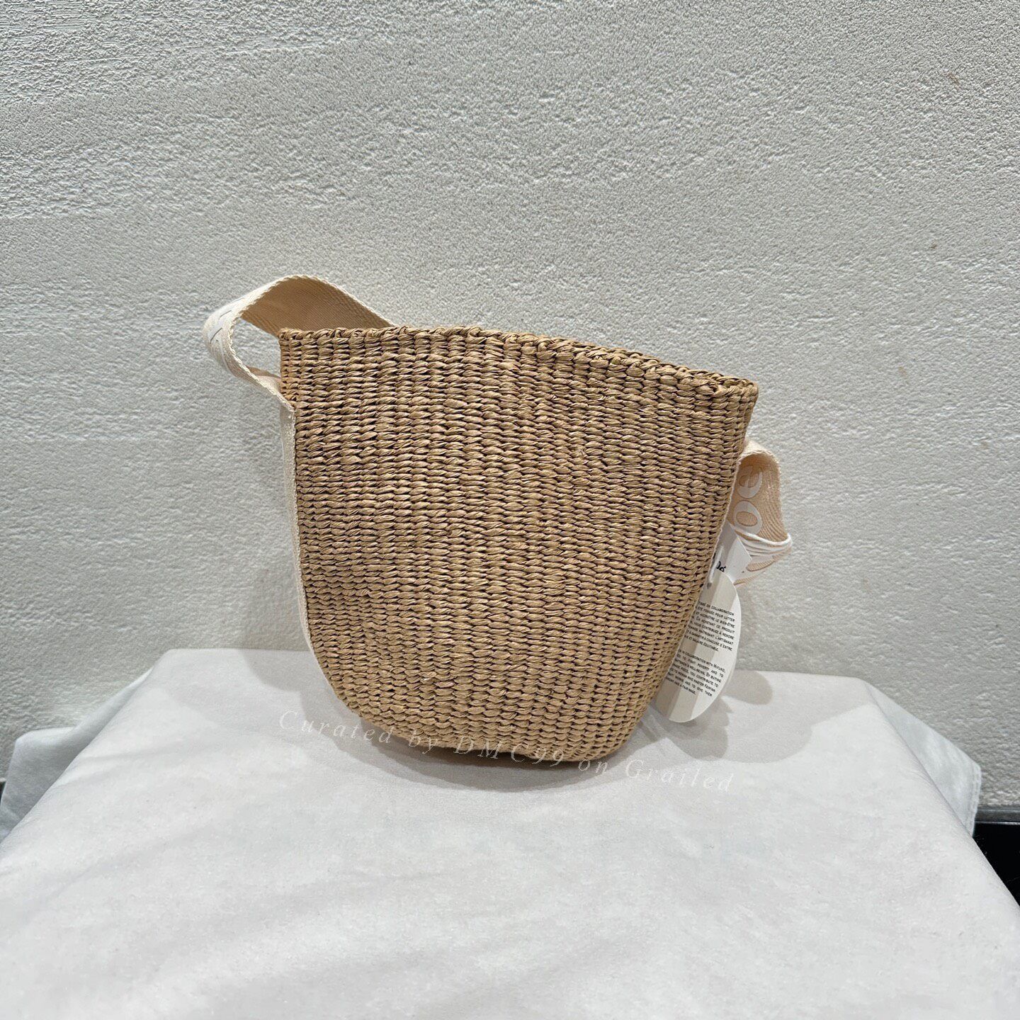 Chloe Chloe Woody Logo Woven Small Basket Tote Size ONE SIZE - 1 Thumbnail