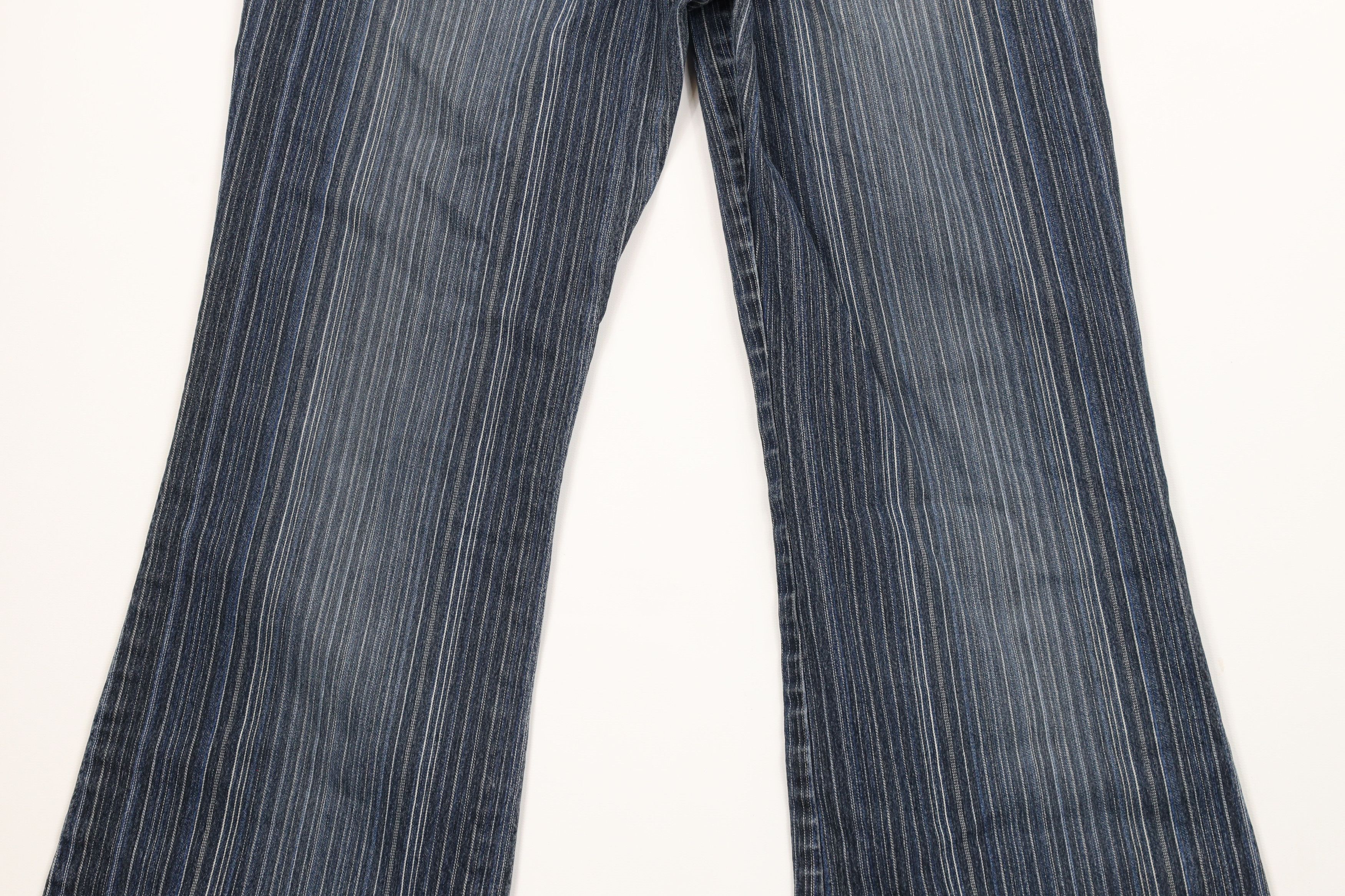 Vintage Vintage Y2K Streetwear Striped Flared Wide Leg Denim Jeans Size 32" / US 10 / IT 46 - 12 Thumbnail