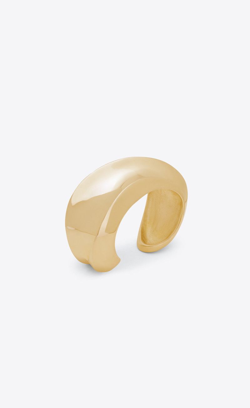 Saint Laurent Paris o1s1wg111225 Size: OS / Twist Cuff in Metal in Gold Size ONE SIZE - 1 Thumbnail