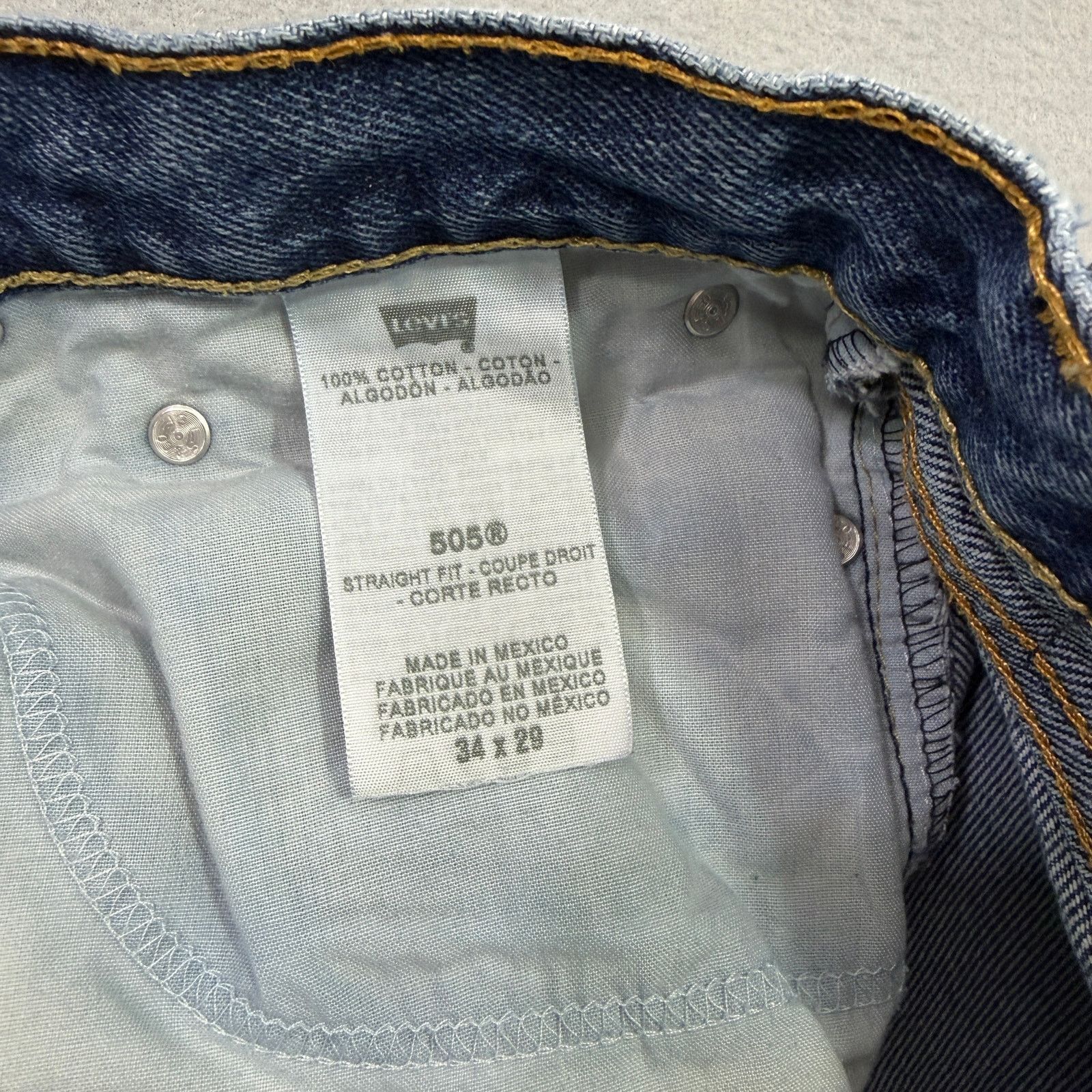 Levi's Vintage Levis 505 Jeans Men 34x29 (Fits 34x27) Blue Straight Size US 34 / EU 50 - 4 Thumbnail
