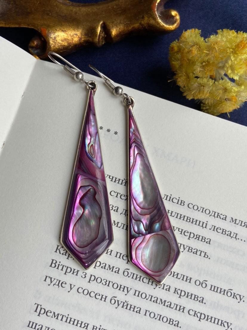 Vintage Vintage Silver Earrings Shell Nacre Mexico Marked 9.4 gr Size ONE SIZE - 7 Thumbnail