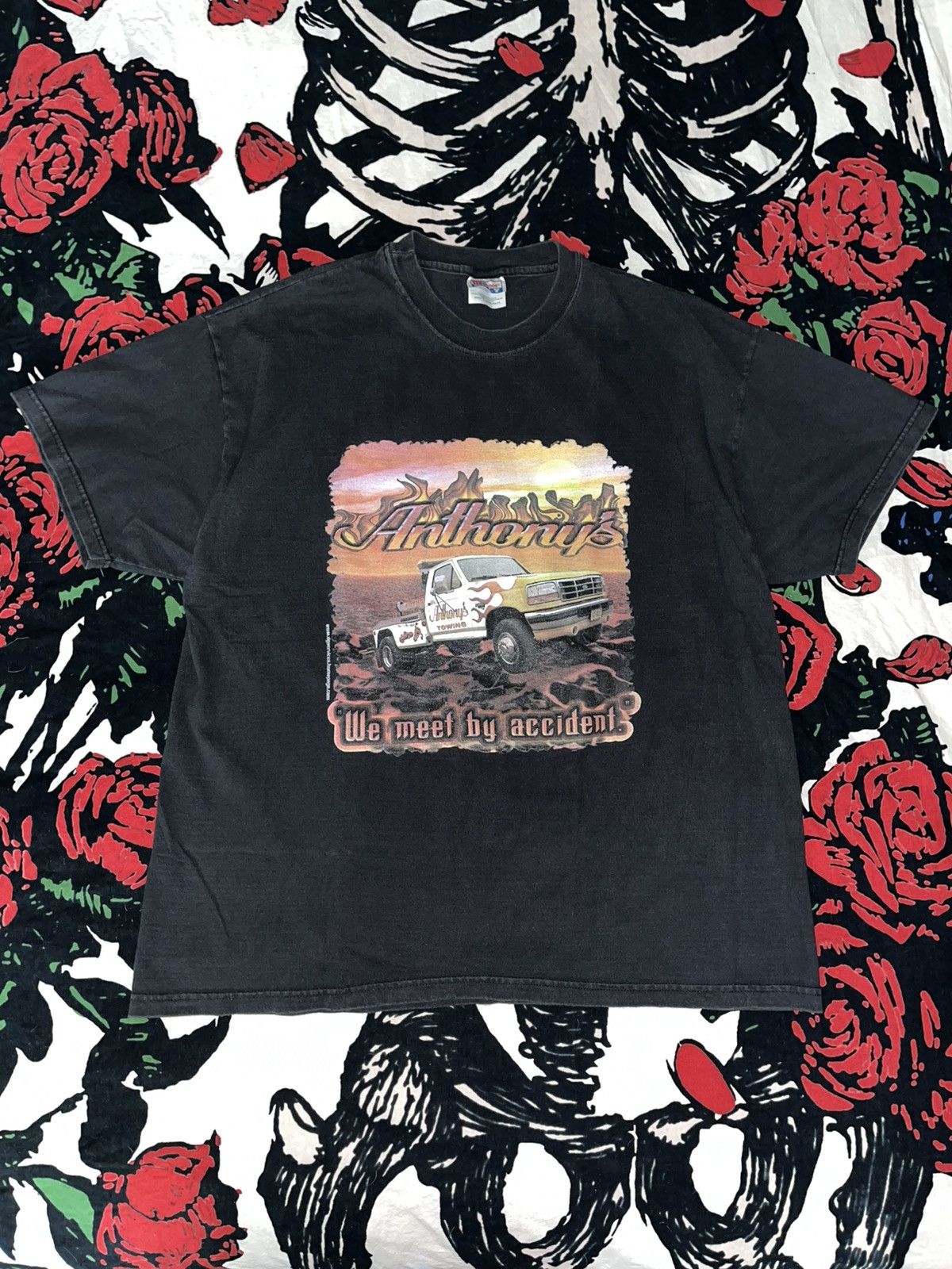 Other Crazy 90’s Faded Thrashed ERD Grunge Skater Flames Truck Tee Size US XL / EU 56 / 4 - 1 Thumbnail