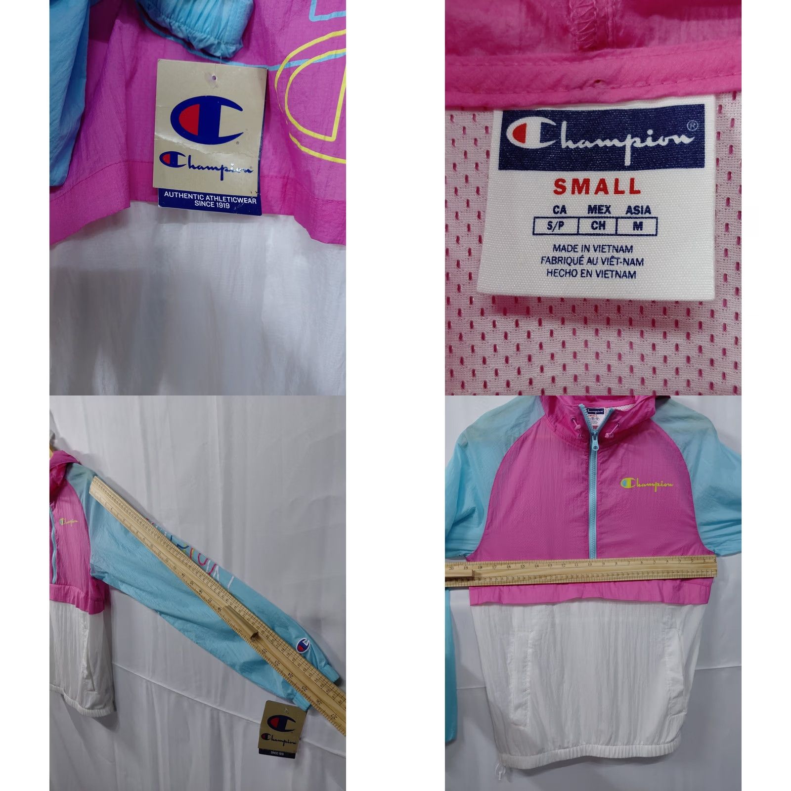 Champion Champion Colorblock Hooded Jacket Pink Blue Long Sleeve Lightweight S Womens Size S / US 4 / IT 40 - 8 Thumbnail
