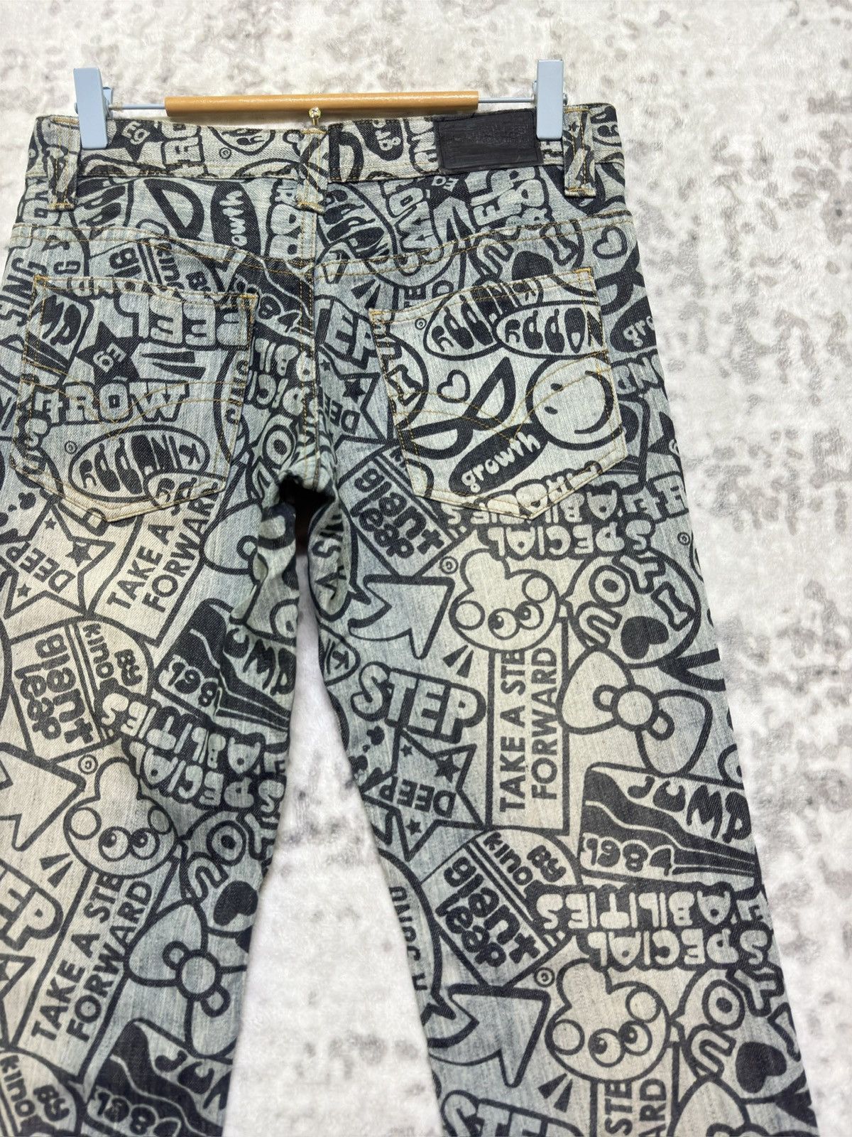 Japanese Brand Vintage Y2K Japanese Punk Denim All Over Print Jeans Size US 30 / EU 46 - 9 Thumbnail