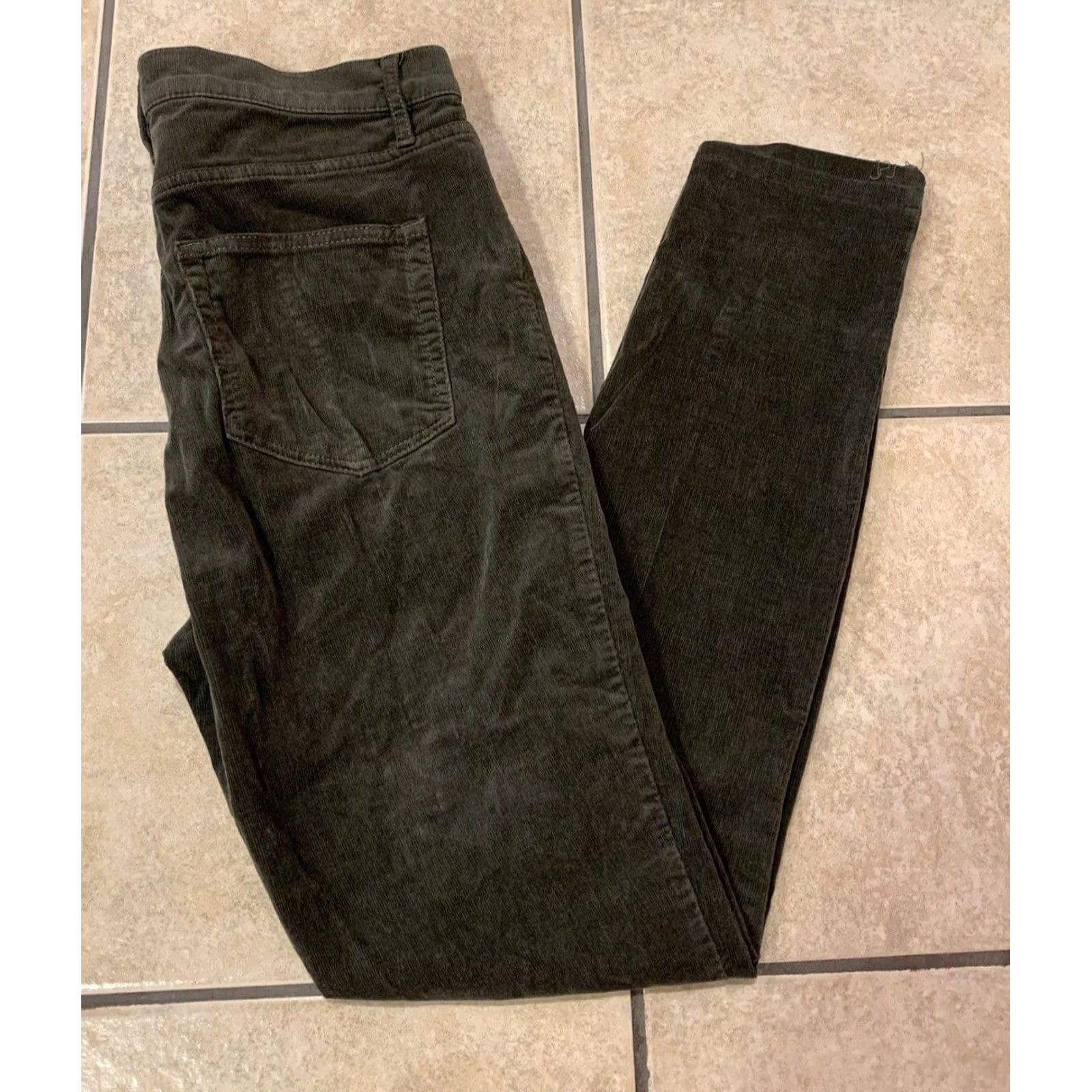 Loft Loft Women’s 8 Corduroy Pants - Olive High Waist Skinny 31x29/29in Inseam - 31" Waist, 5.5" Leg Opening - Casual Work Travel Slimming Stretch Pockets Size 30" / US 8 / IT 44 - 2 Thumbnail