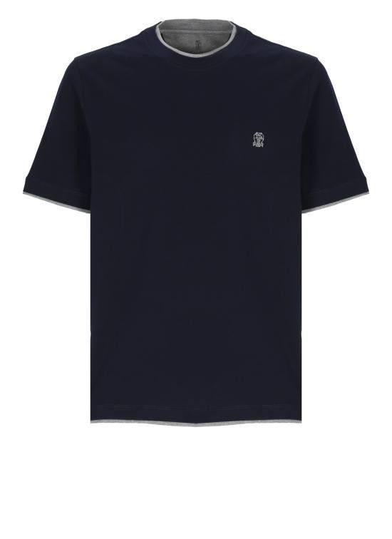 Brunello Cucinelli BRUNELLO CUCINELLI Men T-Shirts M0B137427G CD325 Blue Size US S / EU 44-46 / 1 - 1 Thumbnail