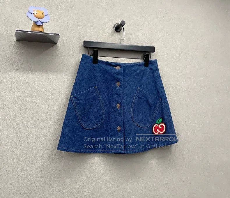 Gucci Gucci SS21 single-breasted denim A-line skirt Size 27" / US 4 / IT 40 - 2 Thumbnail