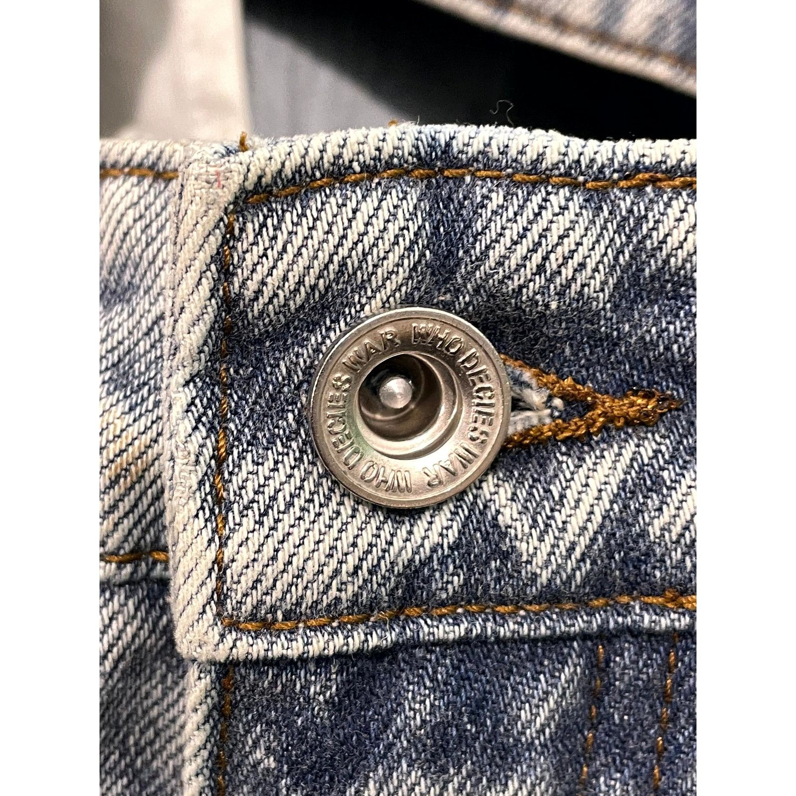 Who Decides War WDW Ultra Flare Scripture Light Wash Denim Jeans Size US 32 / EU 48 - 7 Thumbnail