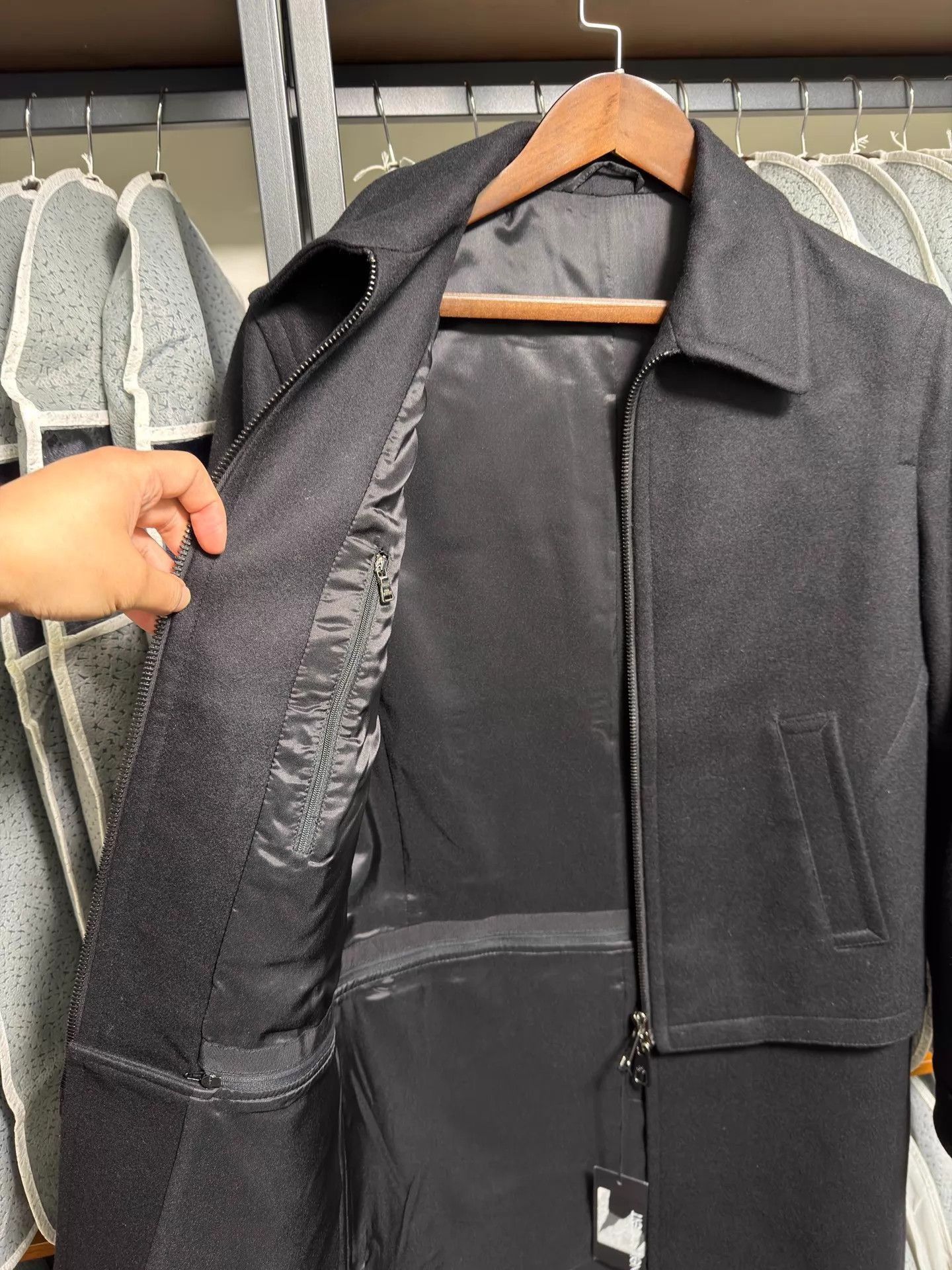 Neil Barrett Black Zip-Front Collared Coat Size M Size US XXS / EU 40 - 5 Thumbnail