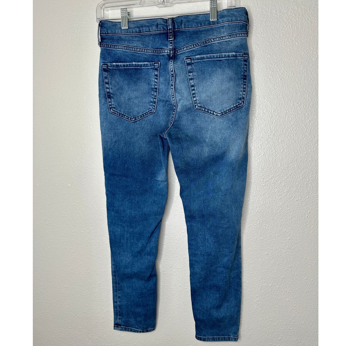 Free People Free People Medium Wash Distressed High Waist Skinny Jean 29 Size 29" - 5 Thumbnail