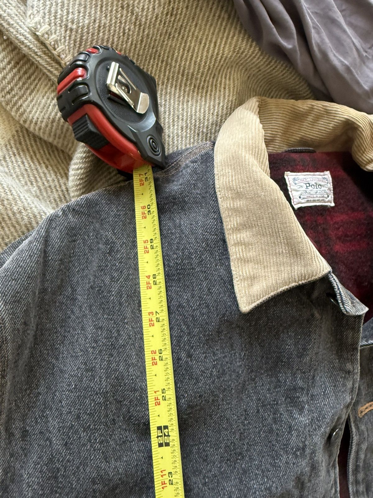 Polo Ralph Lauren Polo Ralph Lauren Black Denim Chore Coat Size US XXL / EU 58 / 5 - 5 Thumbnail