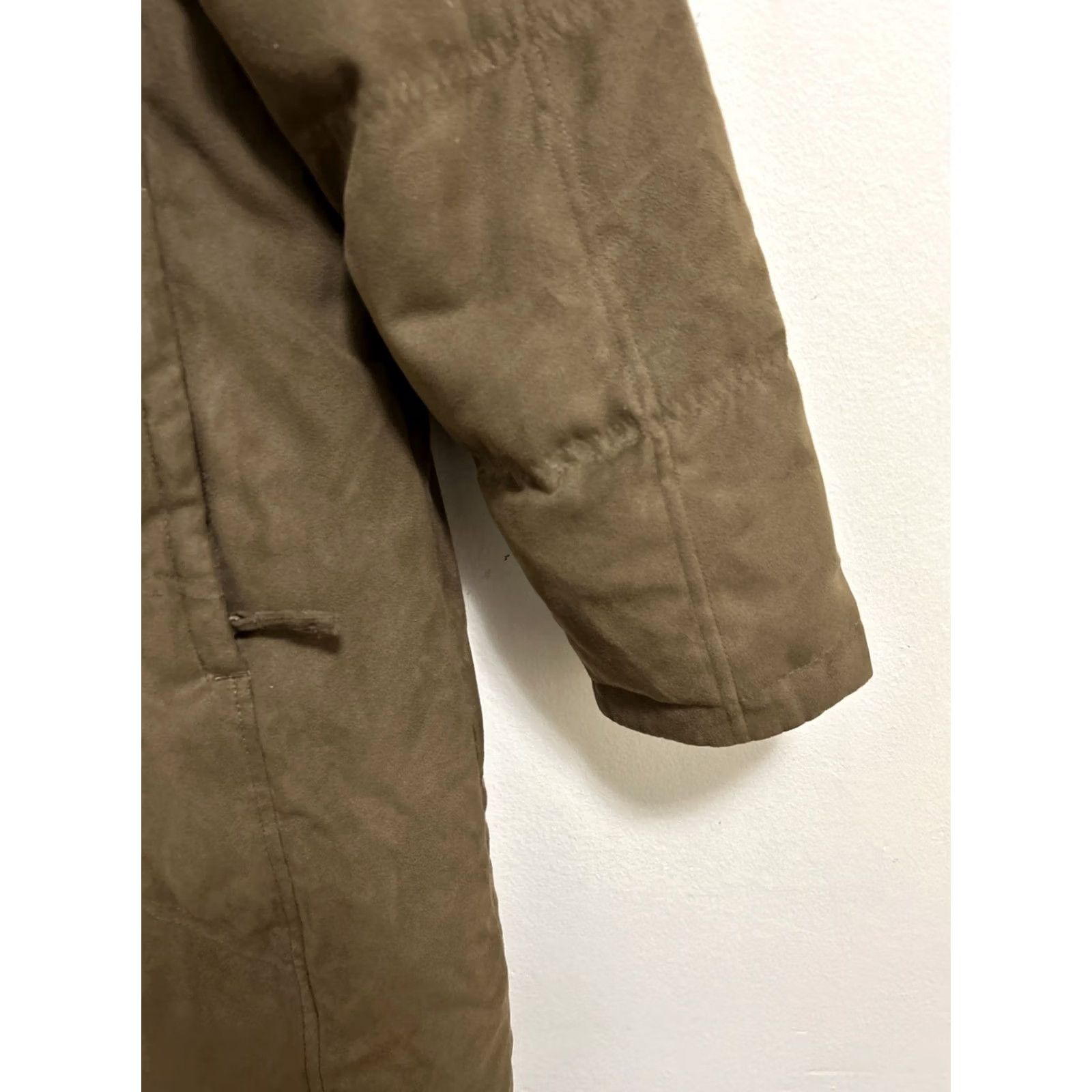Vintage LL Bean Jacket Womens L Brown Puffer Long Coat Suede Parka Goose Down Fur YKK Size L / US 10 / IT 46 - 5 Thumbnail