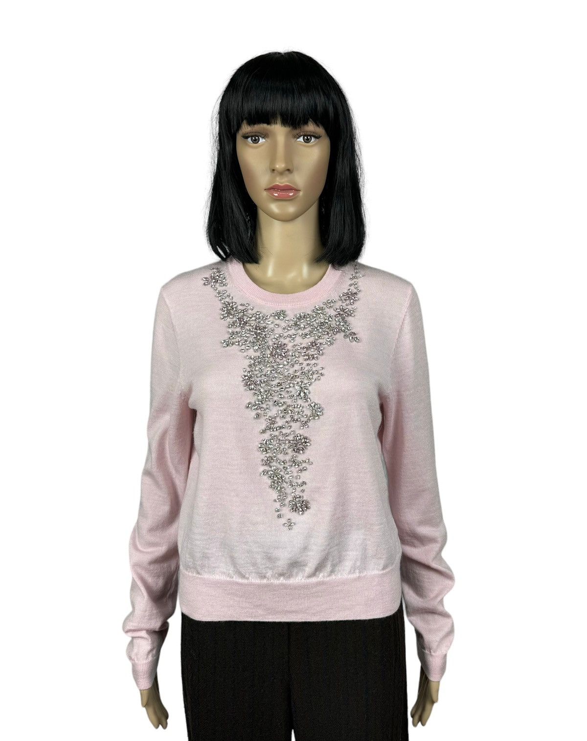 Giambattista Valli H&M Pink Sweater Emblished Rhinestones M