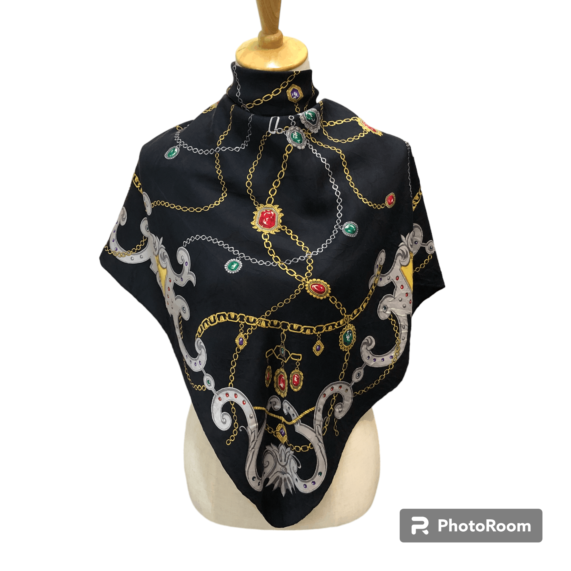 Vintage Gold Chains Silk Scarf M1250