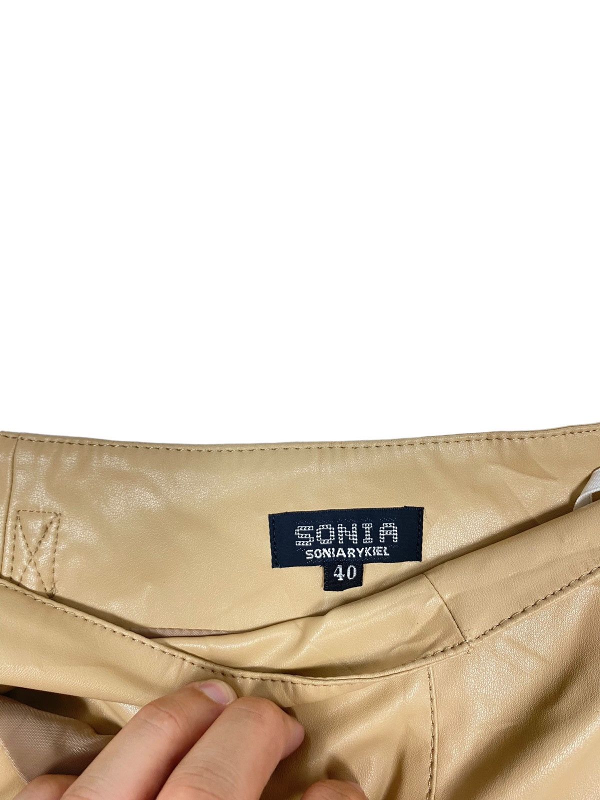 Sonia Rykiel Rare‼️ Sonia Rykiel Belted Midi Skirt Pu Leather Size 27" / US 4 / IT 40 - 3 Thumbnail