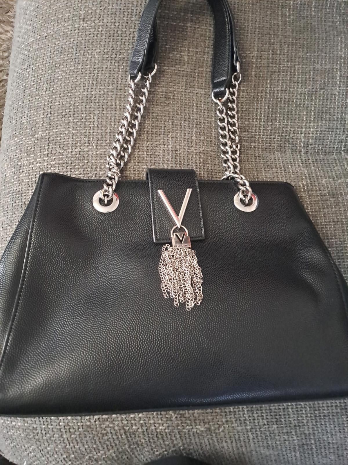 Valentino Valentino Ladies Black Leather Handbag Chain Strap Valentino Size ONE SIZE - 2 Thumbnail