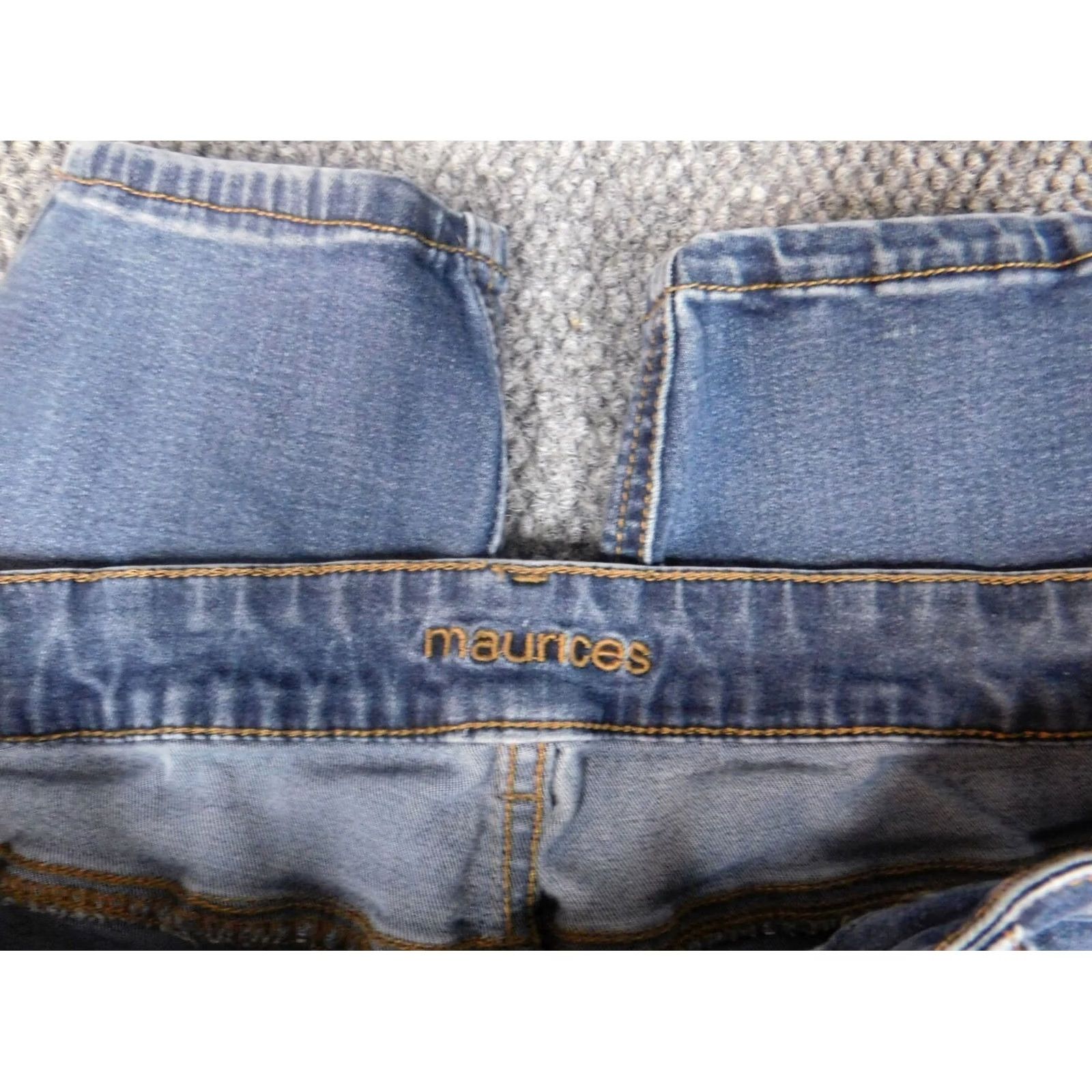 Vintage Maurices Womens Jeans Regular Large Blue Skinny Ankle Zip Denim Size 36" / US 14 / IT 50 - 3 Thumbnail