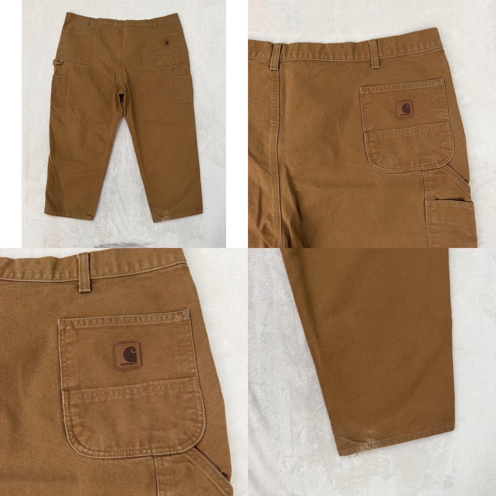 Carhartt VINTAGE Carhartt Jeans Pants Mens 50x30 Brown Canvas Carpenter Work Dungaree BRN Brown Cotton Relaxed Cargo Pocket Straight 50 Mens Size US 34 / EU 50 - 8 Thumbnail