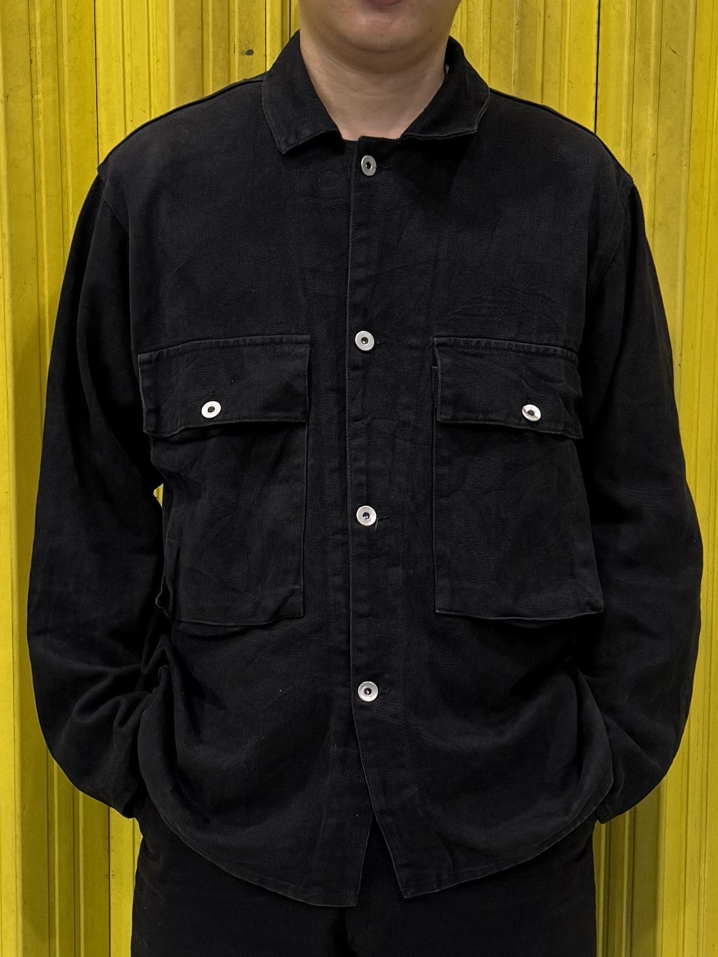 Japanese Brand Lafudge Big Pocket Black Outer Shirt Size US L / EU 52-54 / 3 - 3 Thumbnail