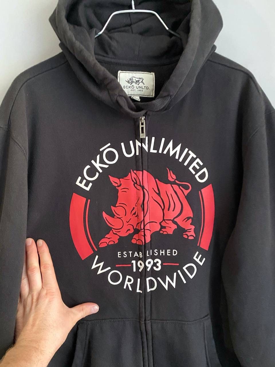 Ecko Unltd. Ecko Unlimited Worldwide Y2K Full Zip Black Hoodie, Size L Size US L / EU 52-54 / 3 - 6 Thumbnail