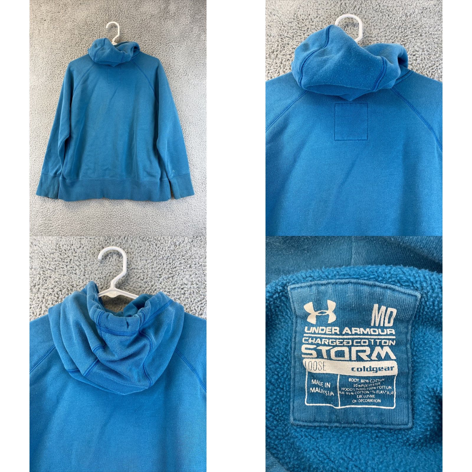 Under Armour Under Armour Hoodie Shirt Mens M Blue Pullover Hooded Sweatshirt 60-8 Size US M / EU 48-50 / 2 - 8 Thumbnail