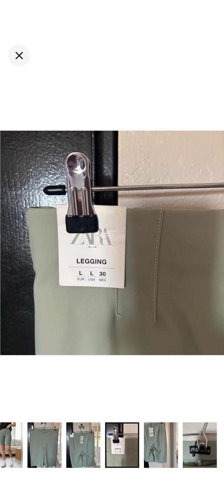 Zara (ZARA) Sage Green High-Waisted Shorts Size 36" / US 14 / IT 50 - 4 Thumbnail