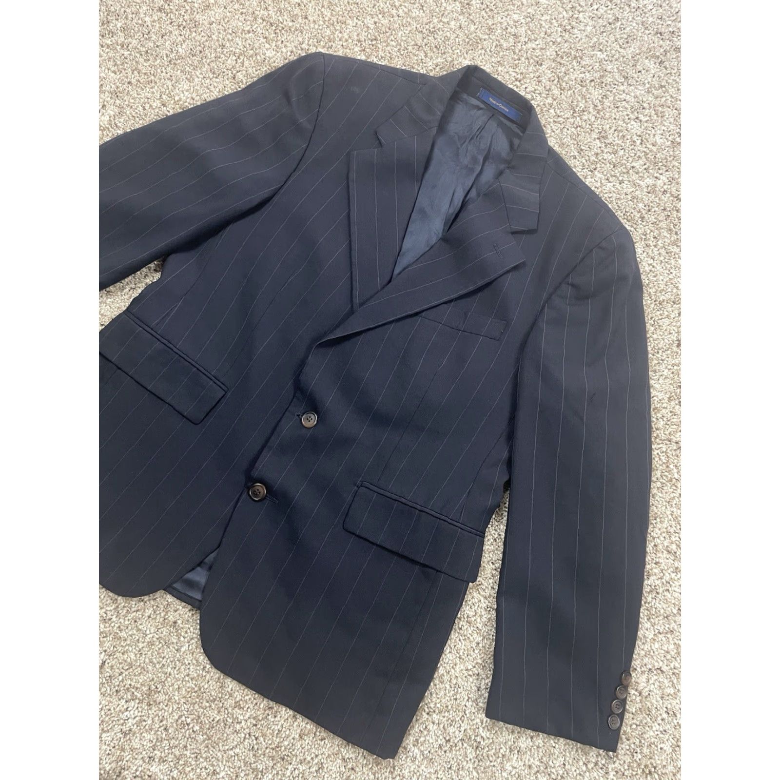 Polo Ralph Lauren VINTAGE Polo Ralph Lauren Suit Jacket 40R Mens Wool 2 Piece Black Notch Lapel 90s Canada Made Size US L / EU 52-54 / 3 - 2 Thumbnail