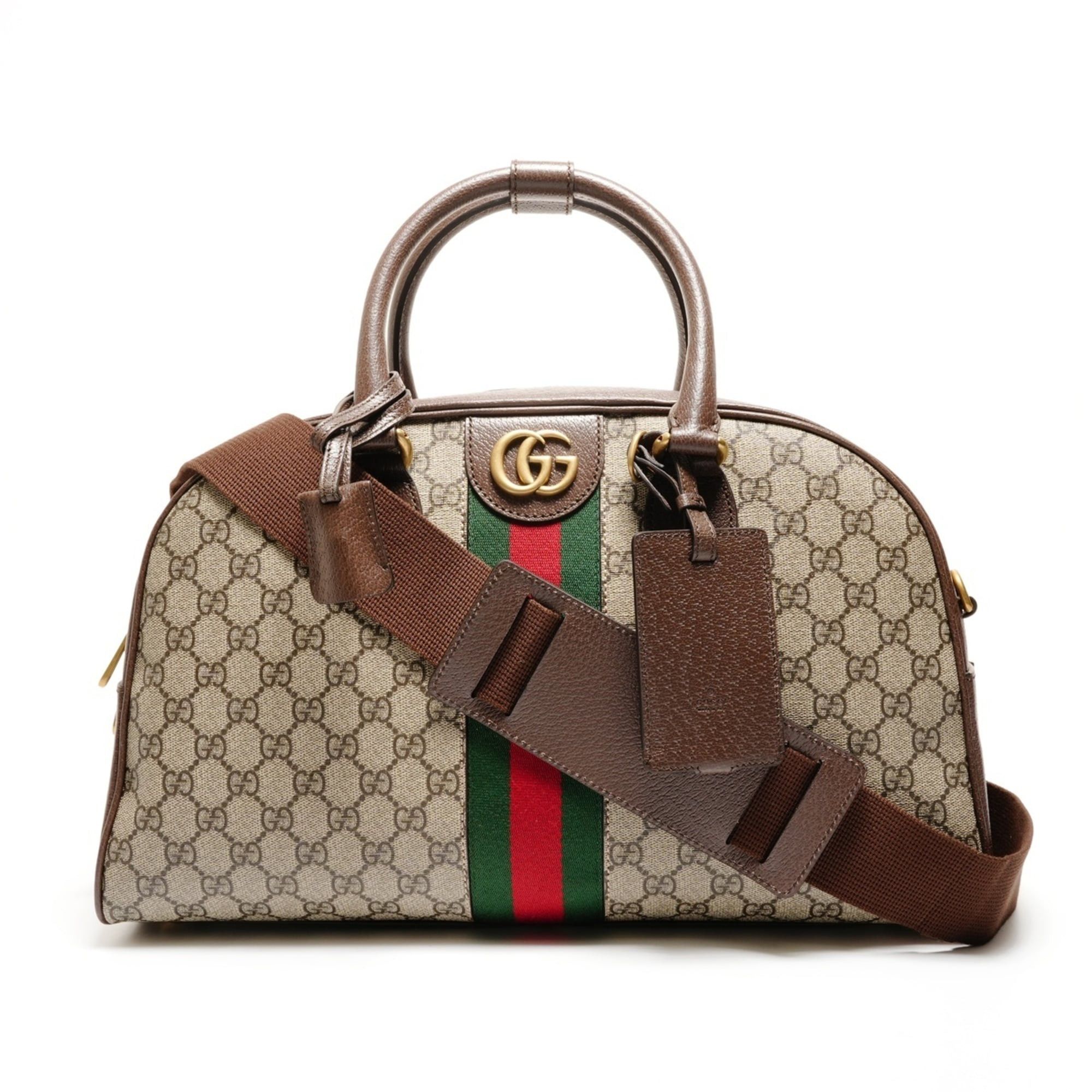 Gucci Gucci GG Supreme Duffle Bag/Boston Bag, 2-Way Handbag, 723309, Brown Size ONE SIZE - 1 Thumbnail