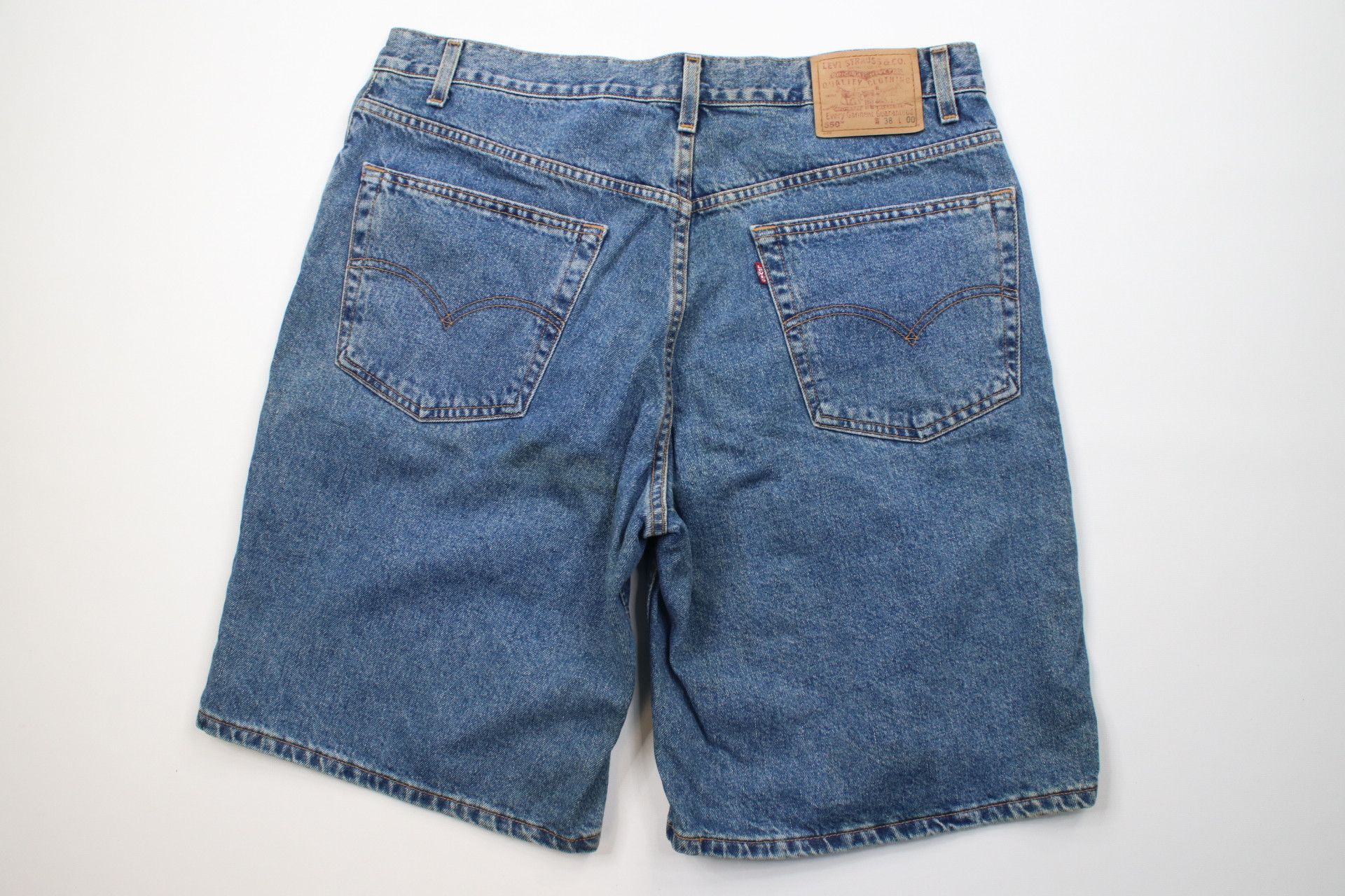 Levi's × Vintage Vintage 90s Levis 550 Relaxed Fit Denim Jean Shorts Jorts Size US 38 / EU 54 - 9 Thumbnail