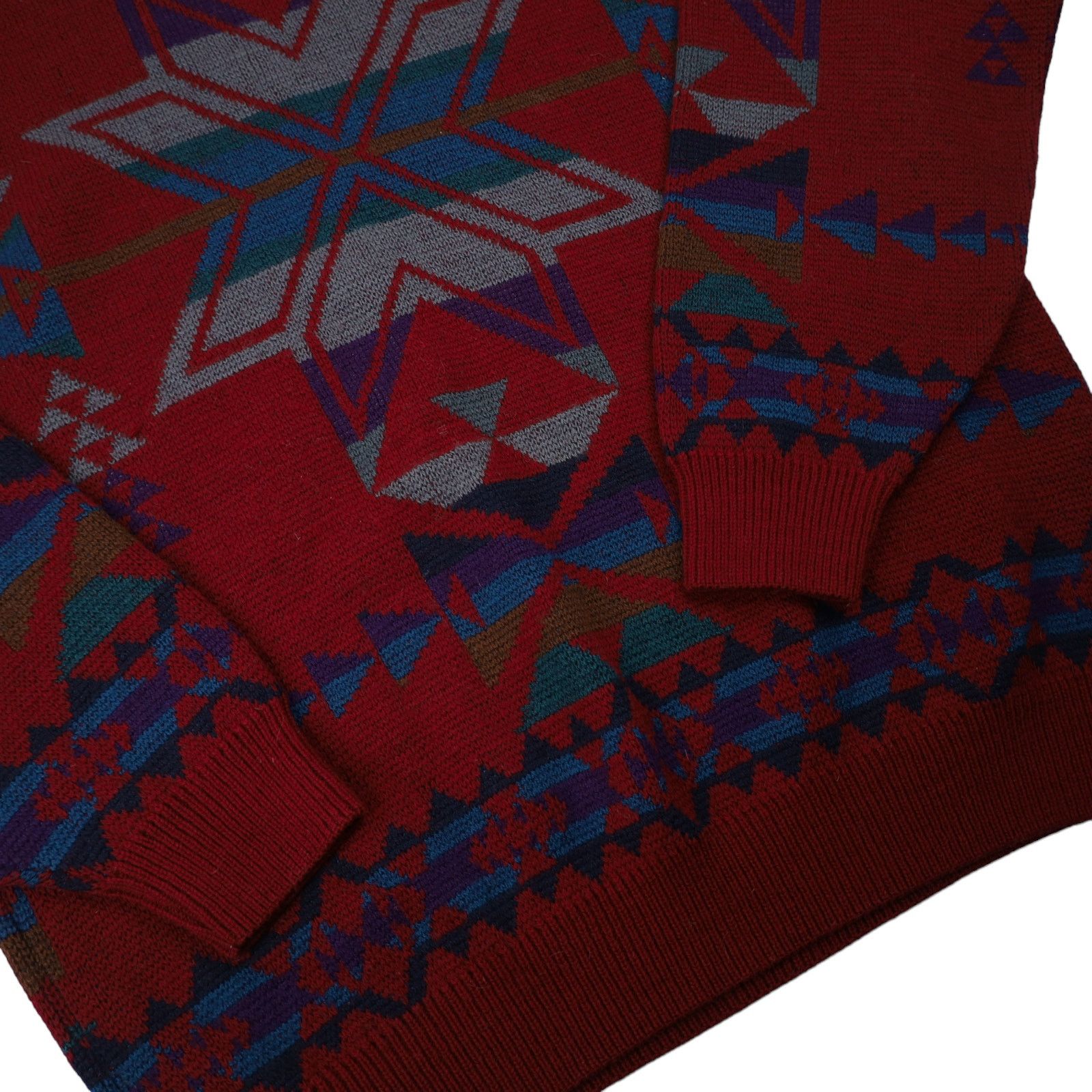 Pendleton × Vintage Vintage Pendleton Western Wear Aztec Snowflake Wool Sweater Size US L / EU 52-54 / 3 - 3 Thumbnail