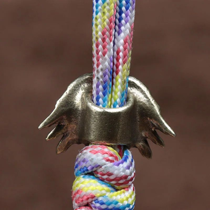 Handmade 2Pcs Angel Six Winged Knife Beads Paracord Bead Zipper Size ONE SIZE - 3 Thumbnail