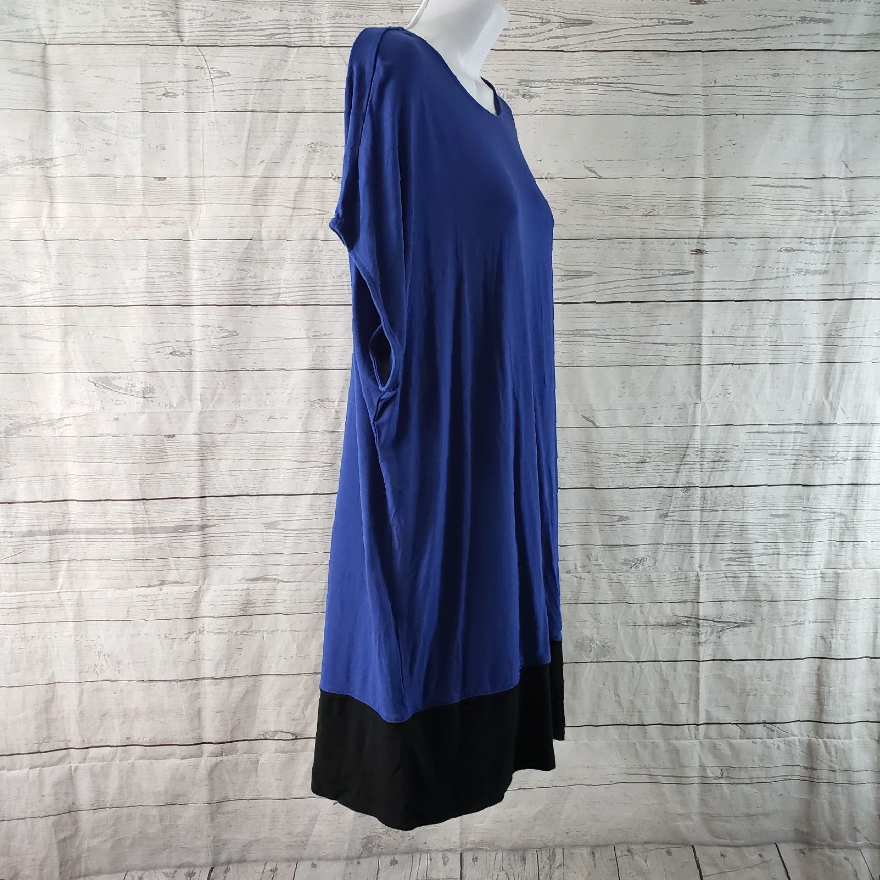J. Jill J Jill Wearever Collection Tunic Blouse Womens XL Blue Short Sleeve Shirt Size XL / US 12-14 / IT 48-50 - 3 Thumbnail