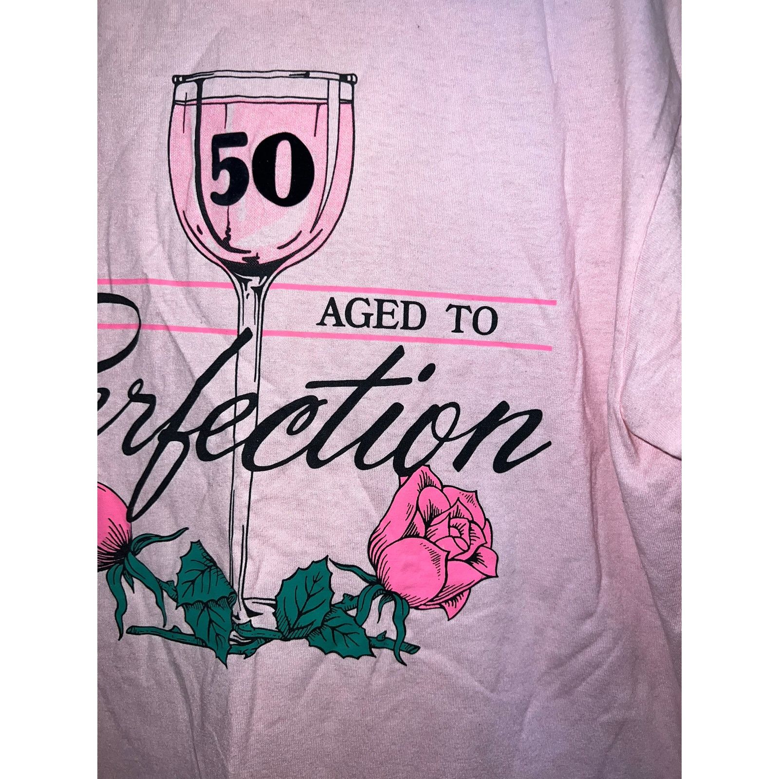 Hanes Vintage Aged To Perfection Shirt 50 Years Wine Tee 90s 80s M Size US M / EU 48-50 / 2 - 4 Thumbnail