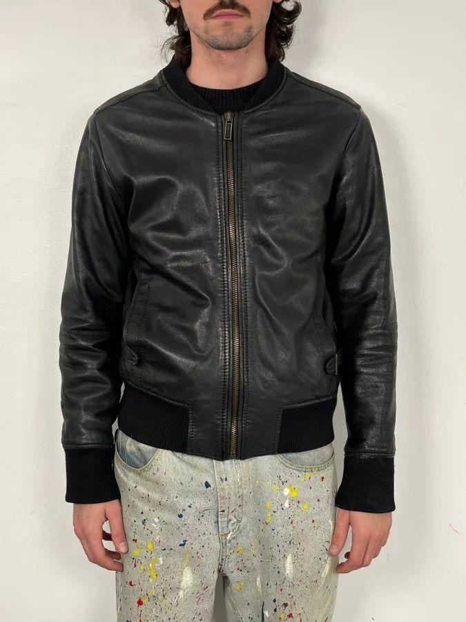 Dirk Bikkembergs AW2010 Bikkembergs Black Sheep Leather Bomber Jacket Size US S / EU 44-46 / 1 - 2 Thumbnail