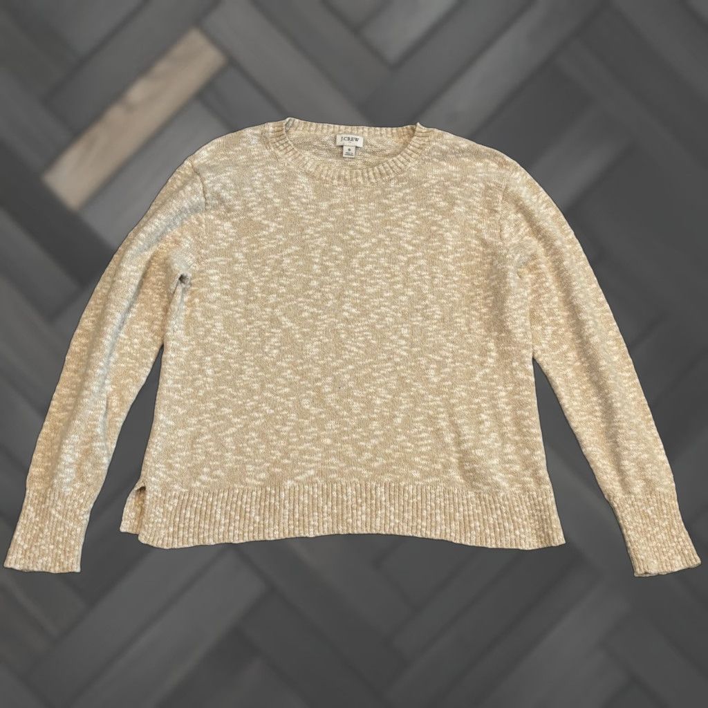 J.Crew J.CREW Sweater Womens Small Beige Speckled Crew Neck Knit Long Sleeve Pullover Size S / US 4 / IT 40 - 1 Thumbnail