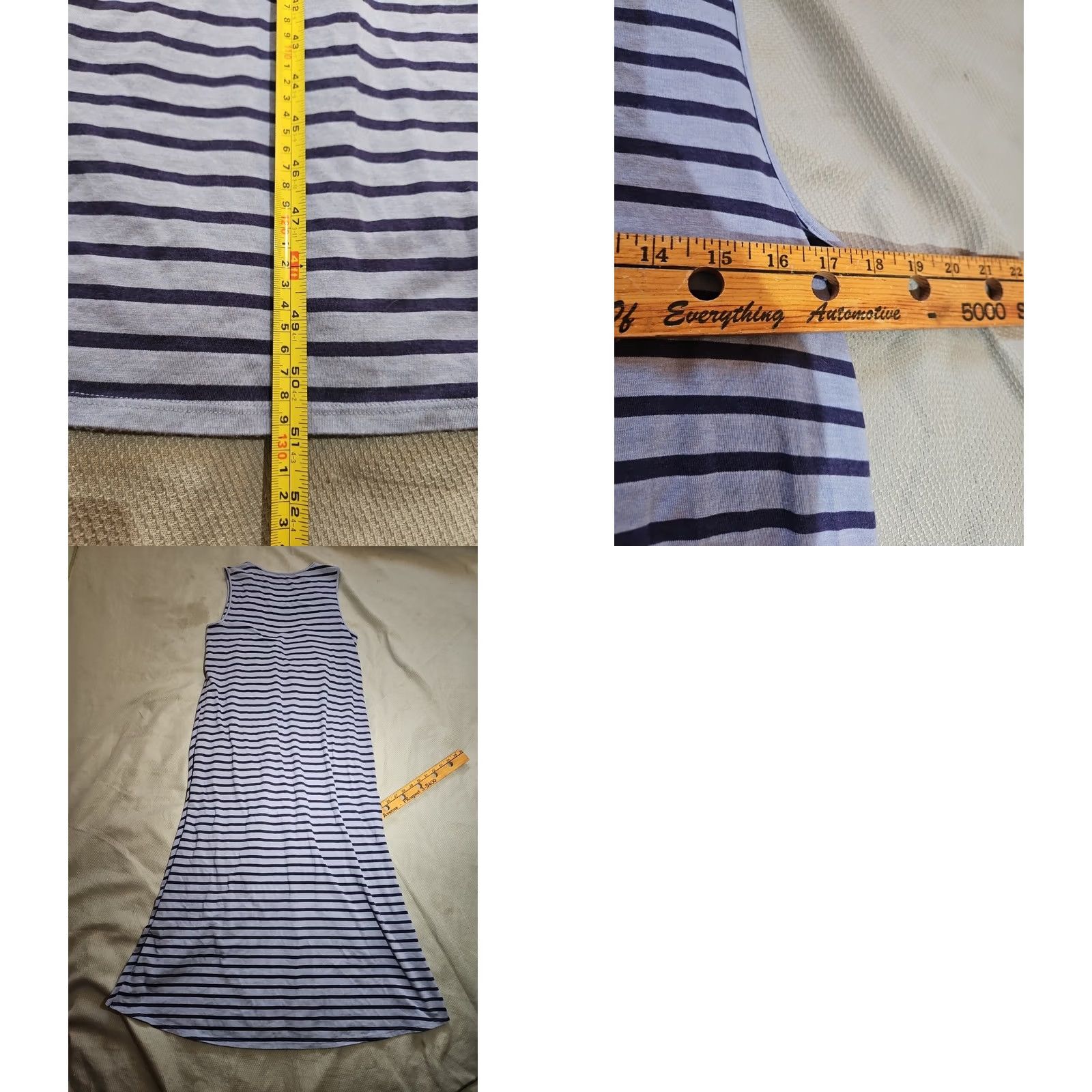 Soft Surroundings Soft Surroundings Sarina Dress Striped Midi Blue Pima Cotton Knit Sleeveless Round Neck Pullover Womens M Size M / US 6-8 / IT 42-44 - 8 Thumbnail