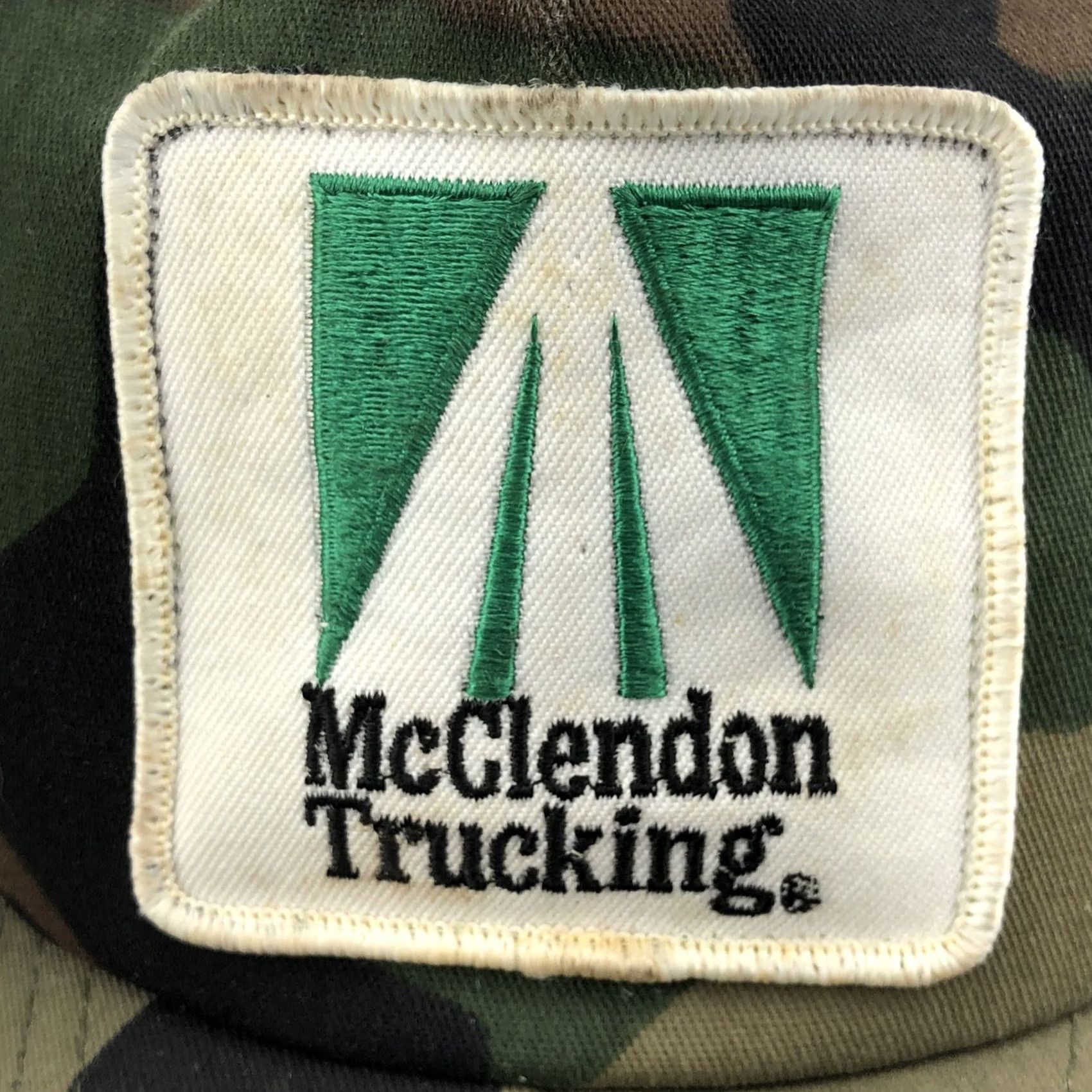 Industrie VINTAGE Camo Trucker Hat Cap Snapback McClendon Trucking 80s Made In USA Green Mens Size ONE SIZE - 3 Thumbnail