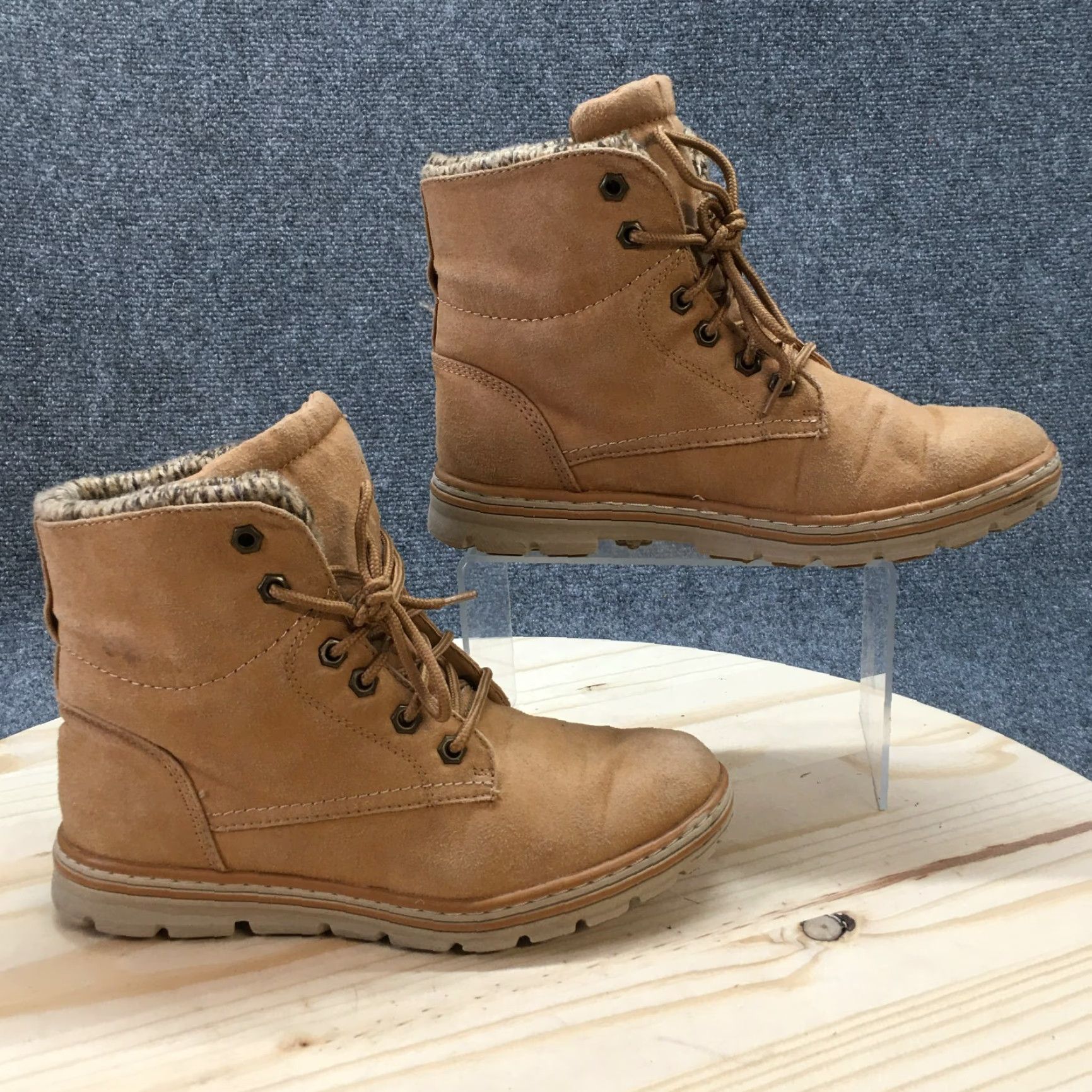Vintage White Mountain Cliffs Boots Womens 7.5M Brown Fabric Lace Up Winter Boots Size US 8 / IT 38 - 2 Thumbnail