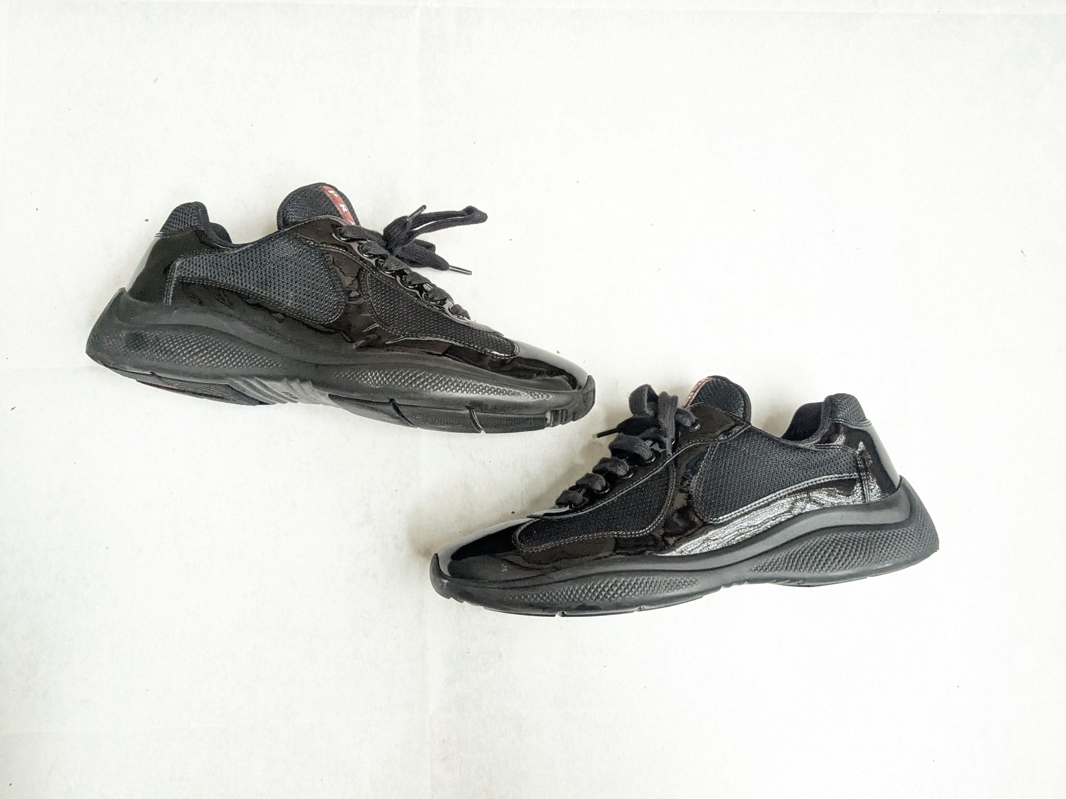 Prada Prada America's Cup Sneakers Black Patent Leather 8 Red Size US 8 / EU 41 - 1 Thumbnail